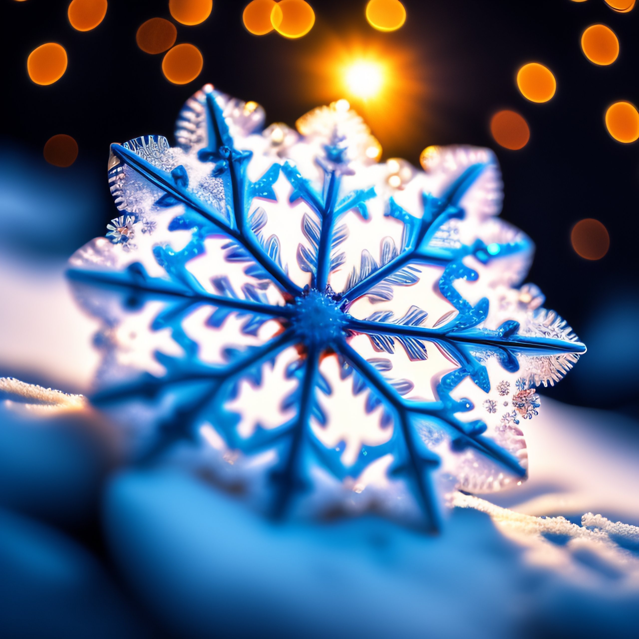Lexica - Macro photo of beautiful snowflakes