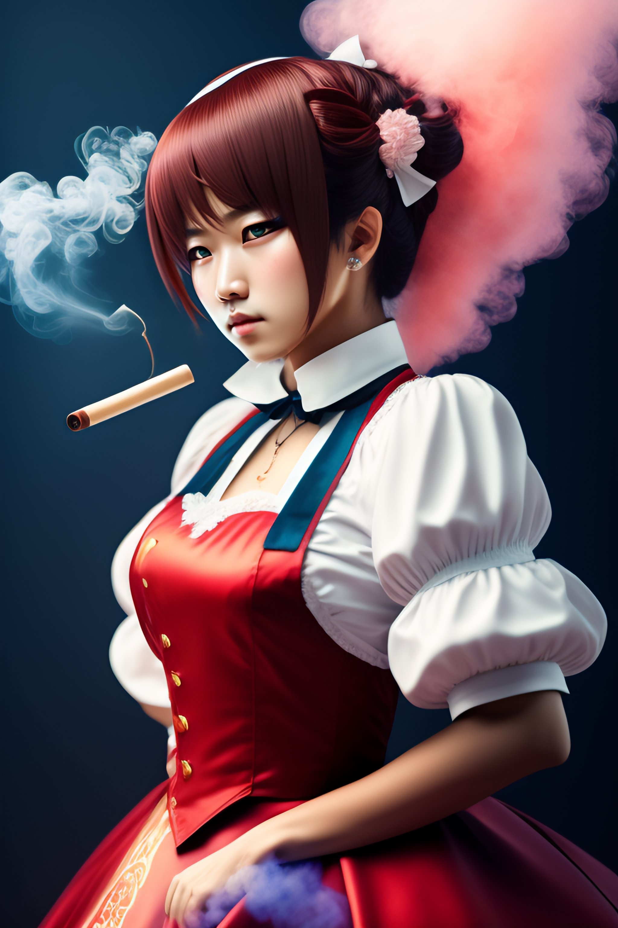 lexica-anime-style-man-dressed-as-a-maid-smoking-cigarette