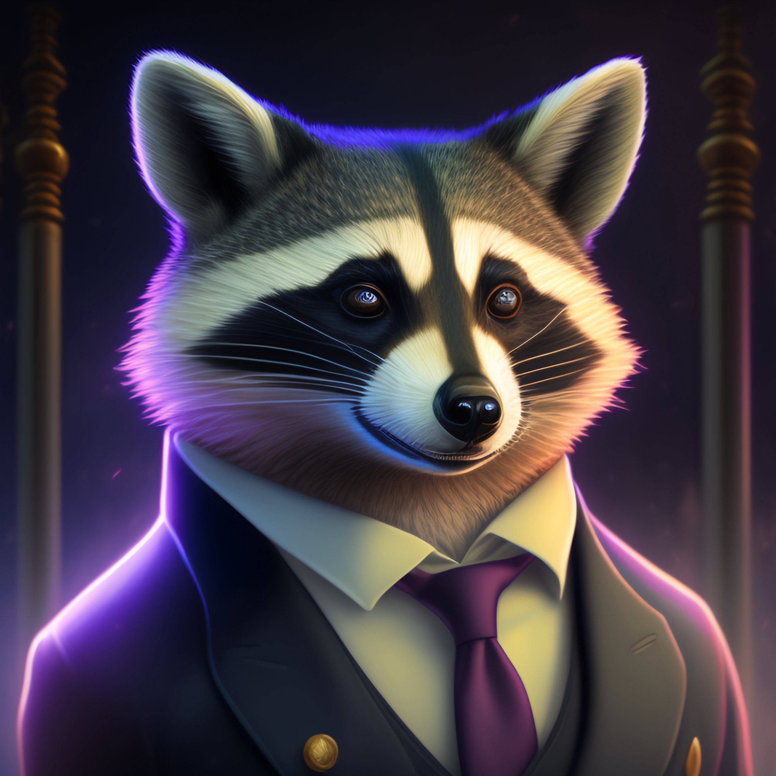 Lexica - Raccoon in shirt and tie concept art portrait by Casey Weldon ...