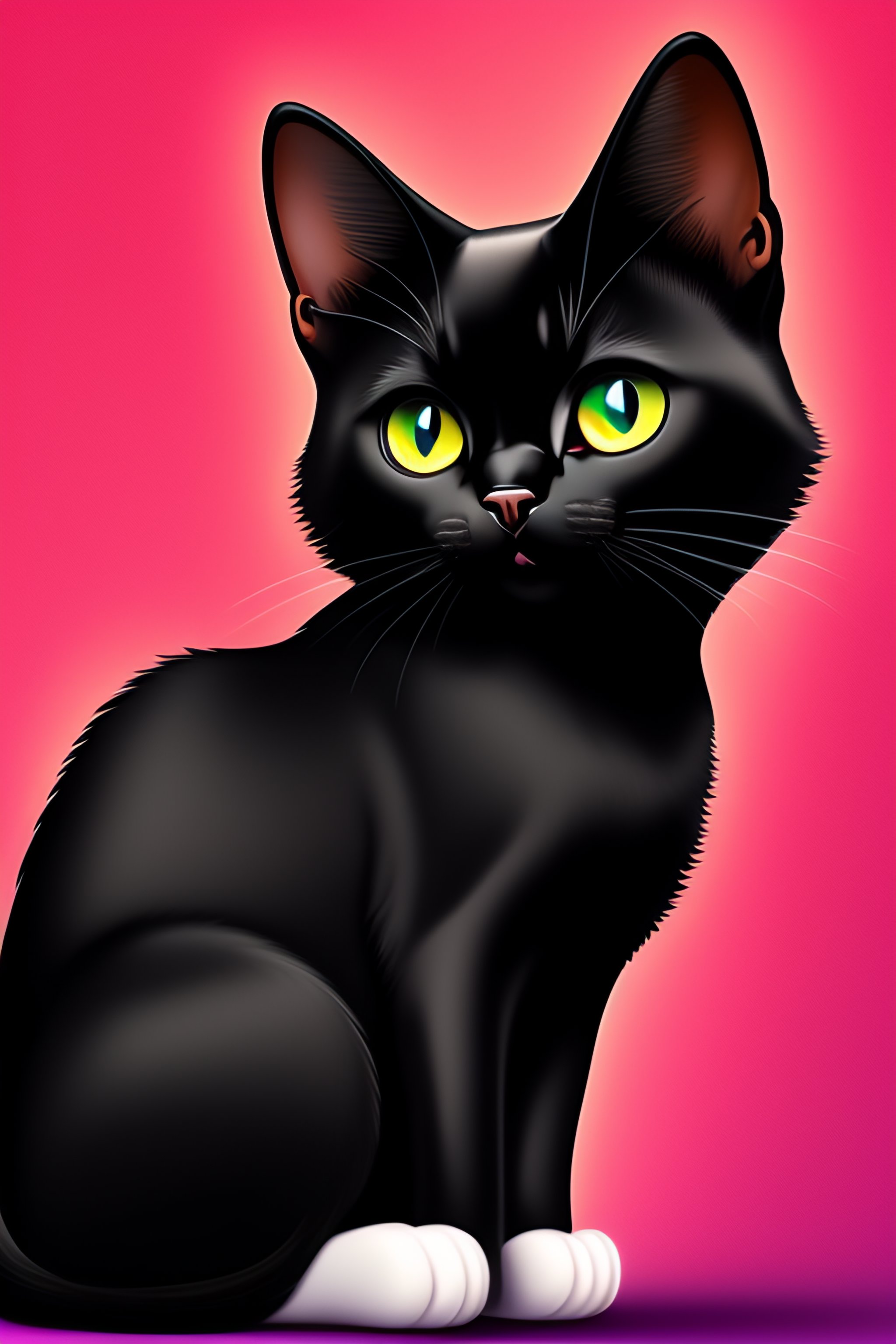 cute cartoon black cat