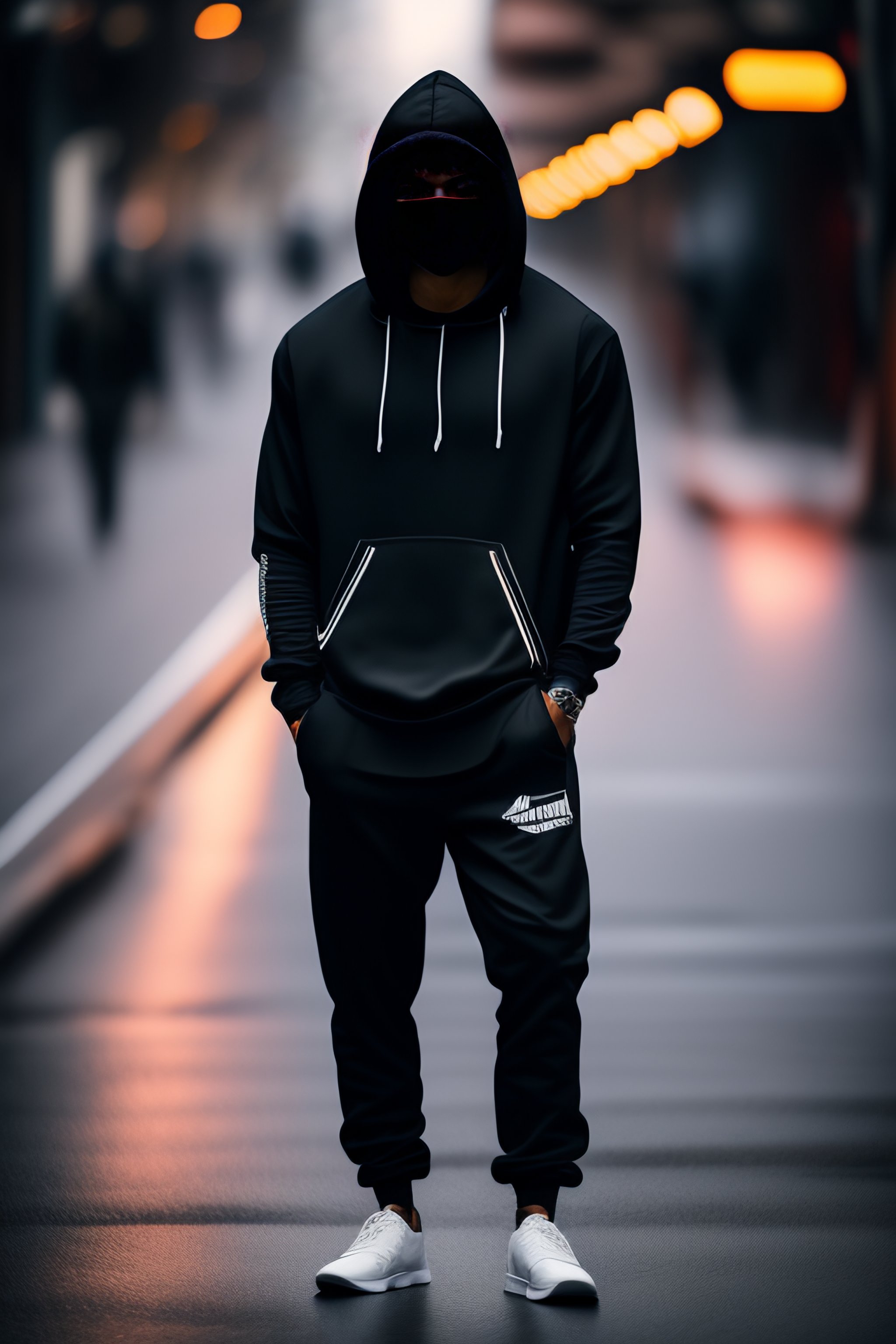 Man in hot sale black hoodie