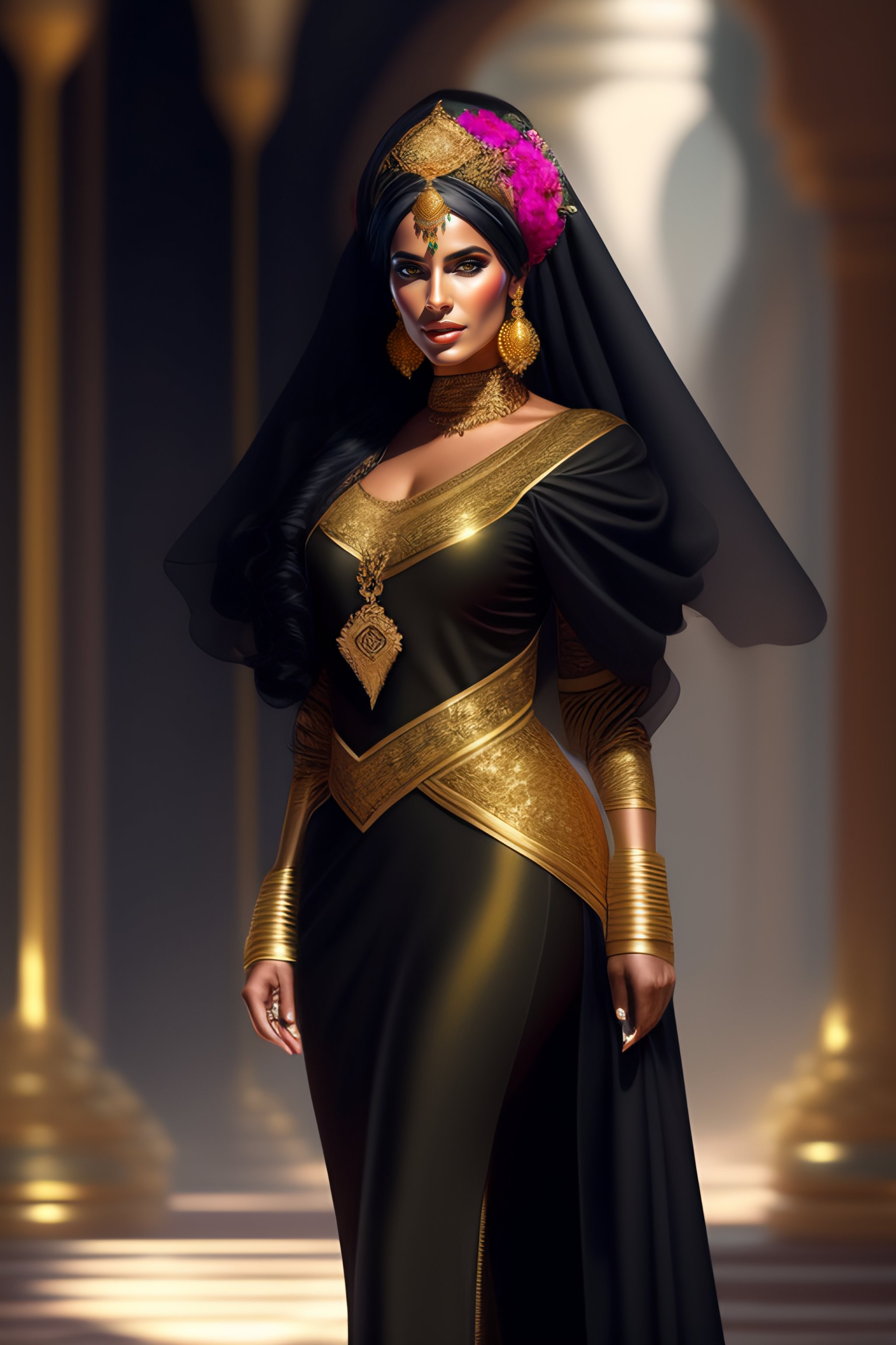 Black and best sale gold egyptian dress