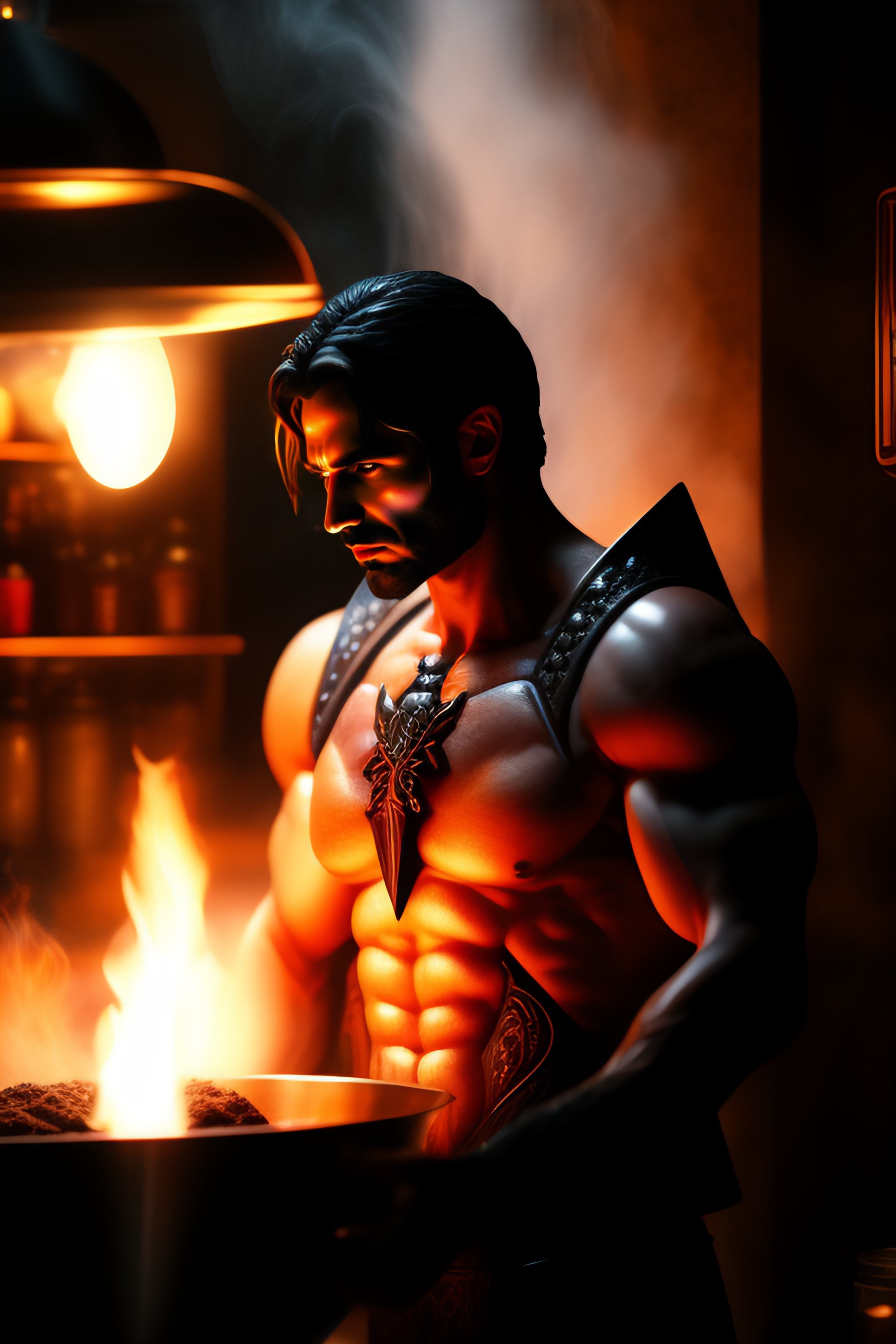 Lexica - Lucifer from Helltaker in the Kitchen
