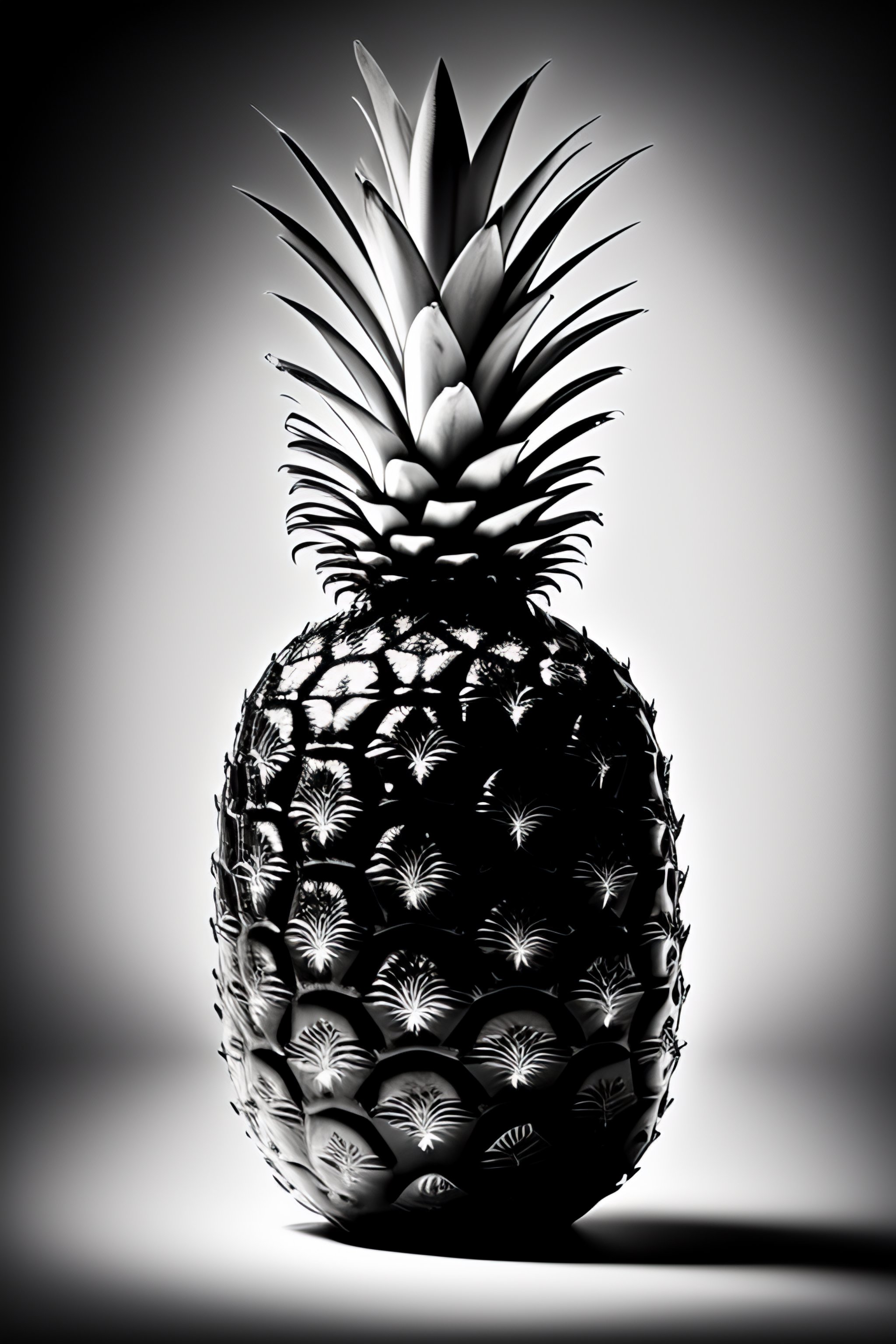 Lexica Black And White Pineapple On No Background 
