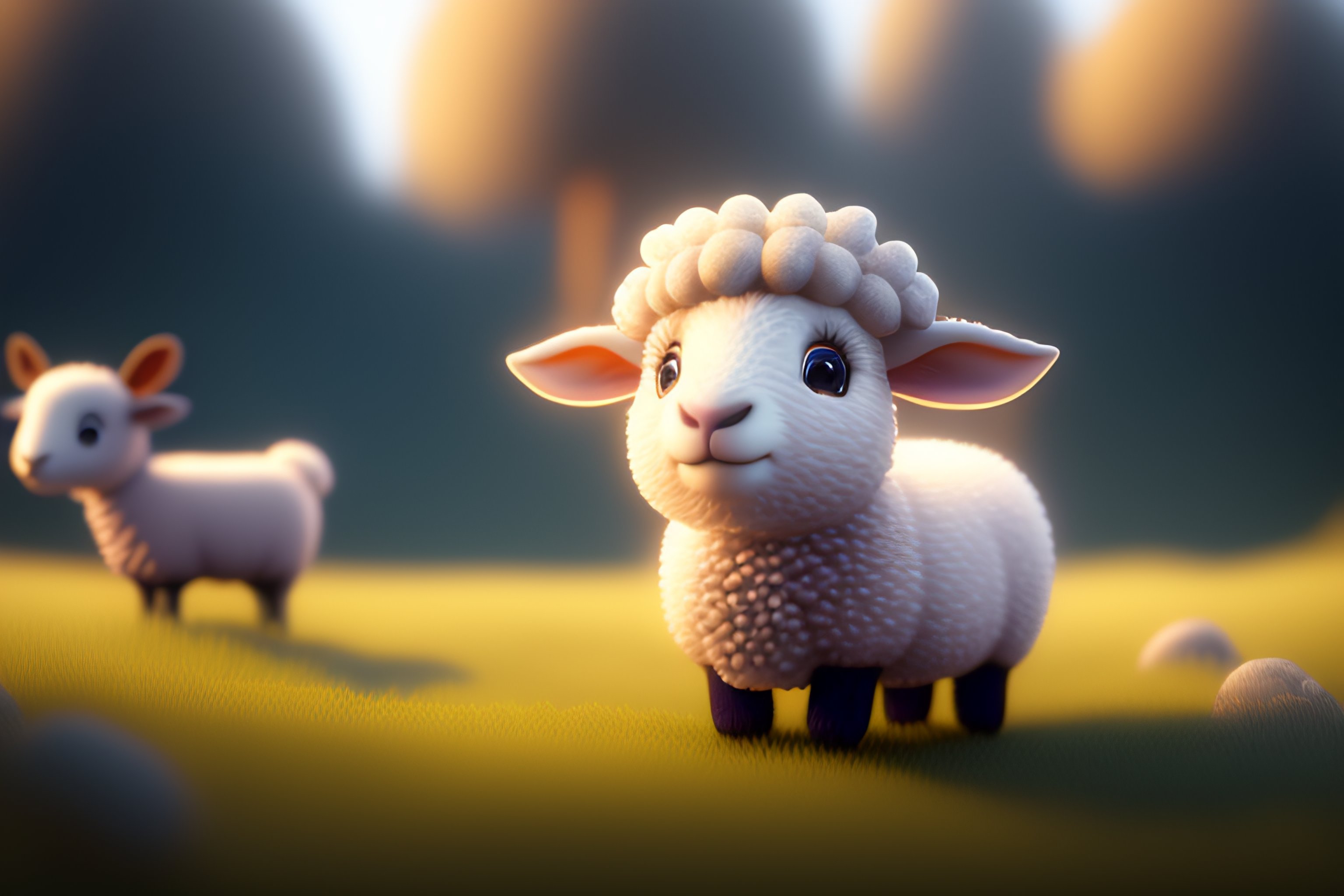 Lexica - Cute adorable little sheep waving and smiling greeting me ...