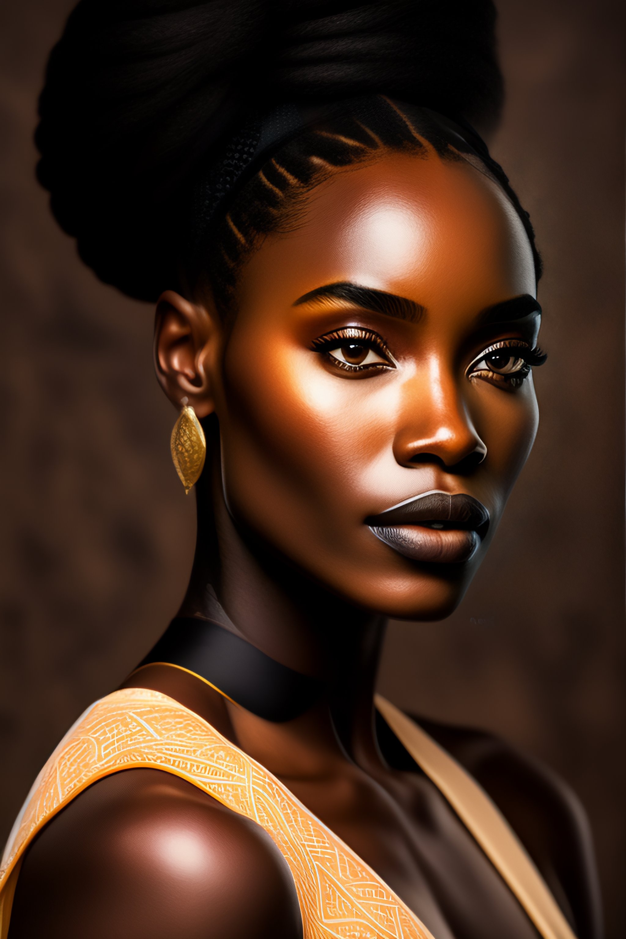 Lexica - Beautiful african young woman, headshot, portrait, studio ...