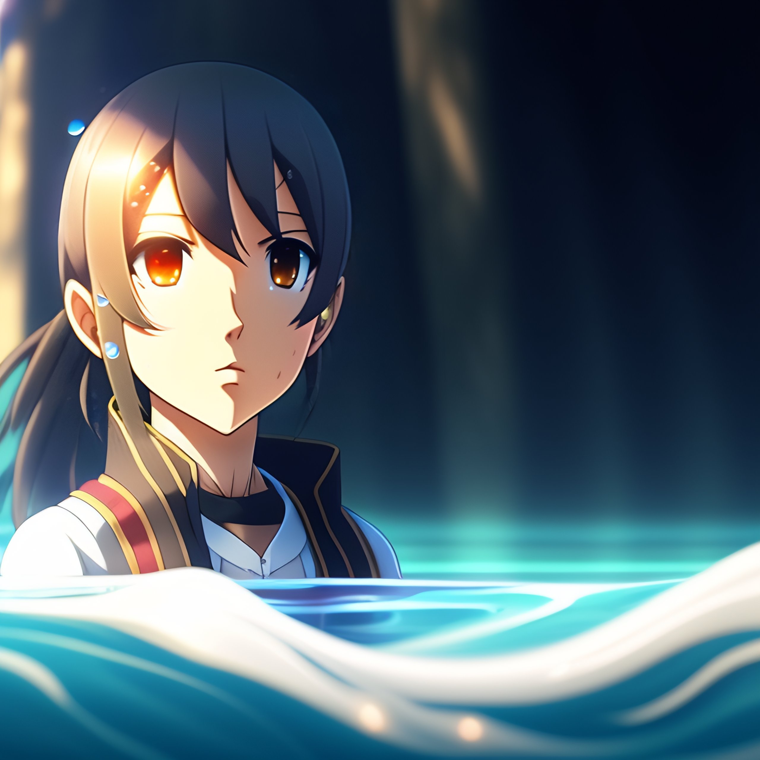 Lexica - Looking into camera, anime, cartoons, fighter, element of water,  water, avatar,