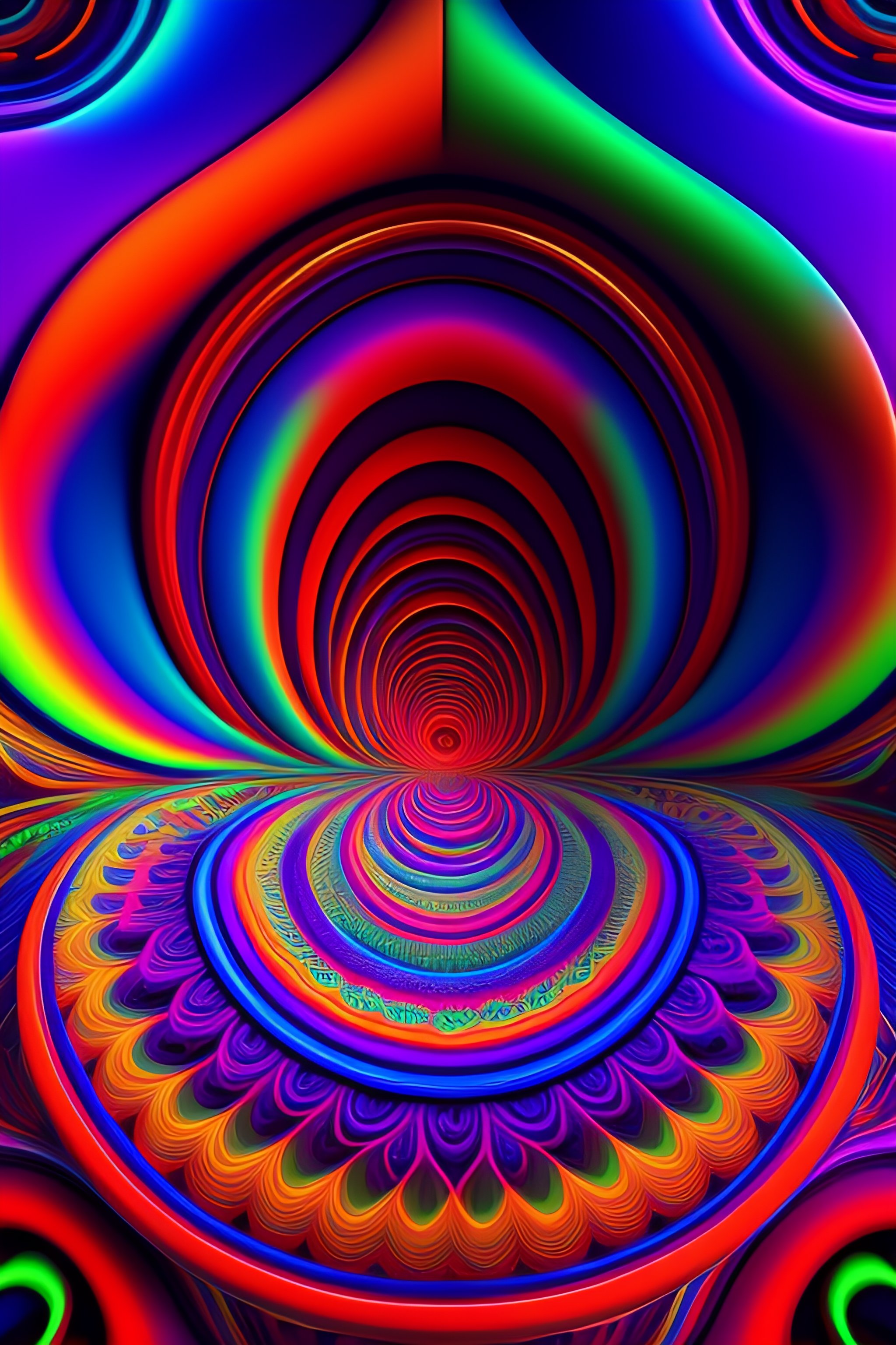 Lexica - Psychedelic, ayahuasca, symmetrical, neon colors, uv reactive ...