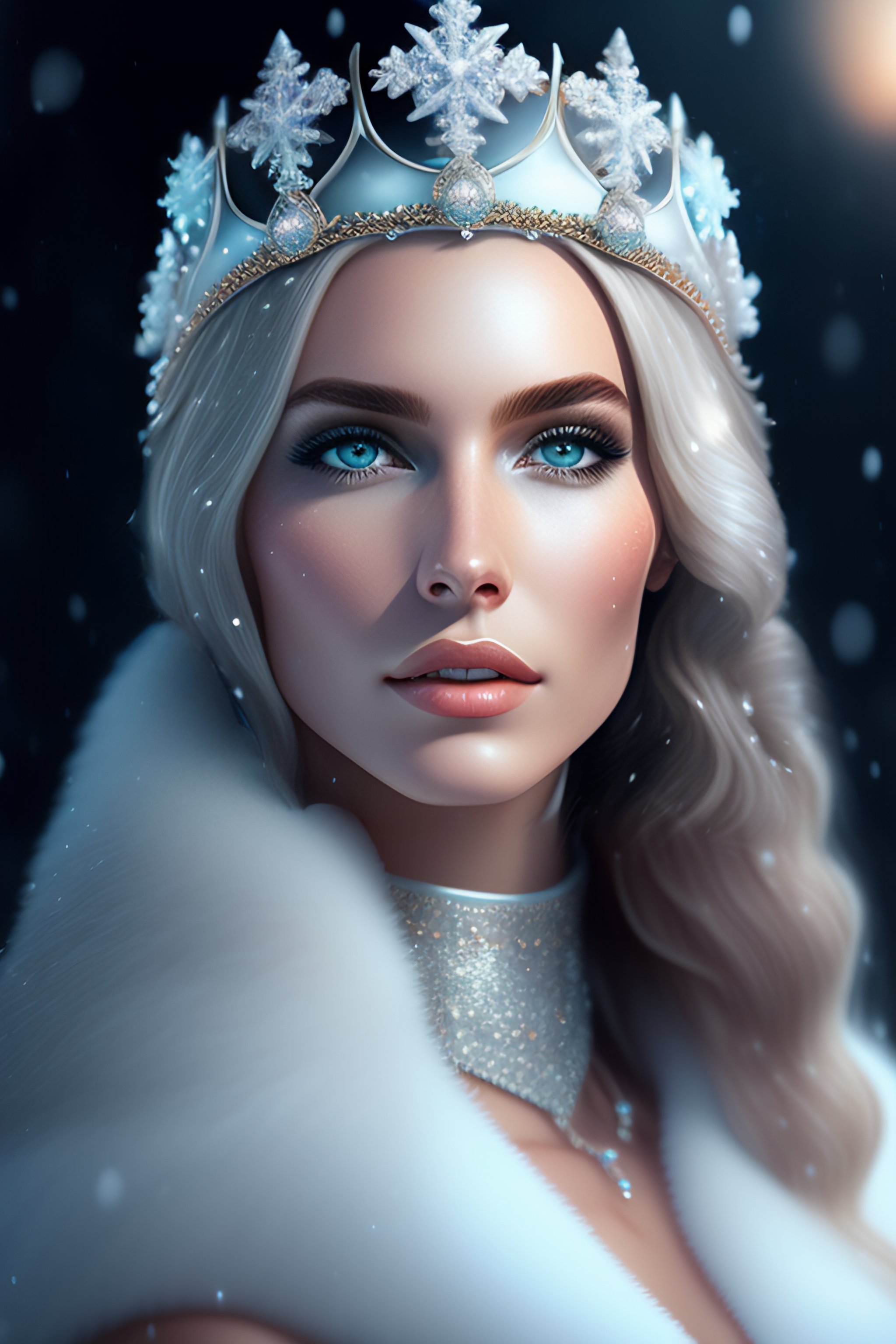 Lexica - Realistic detailed snow princess