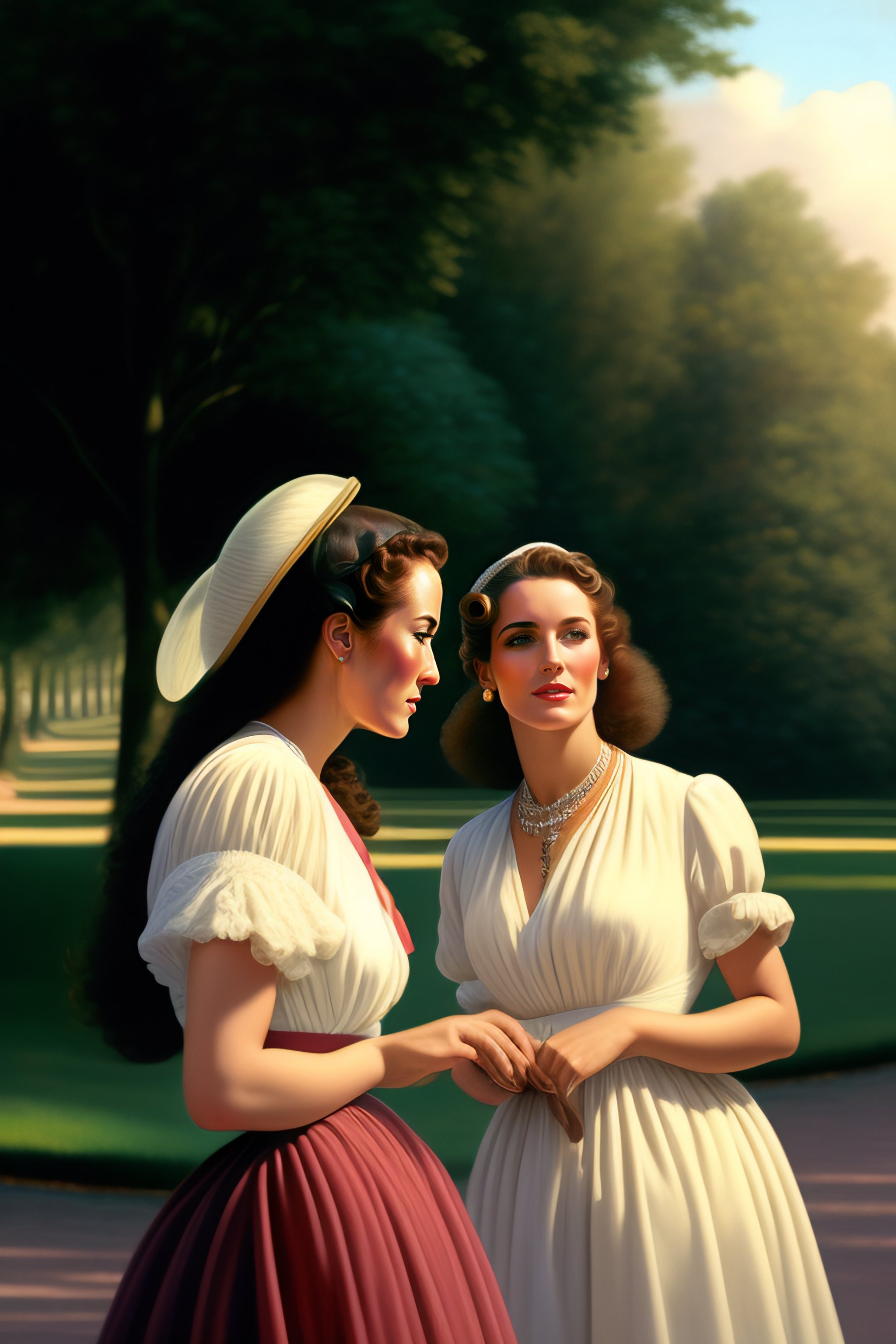 Lexica - Two women talking in the park