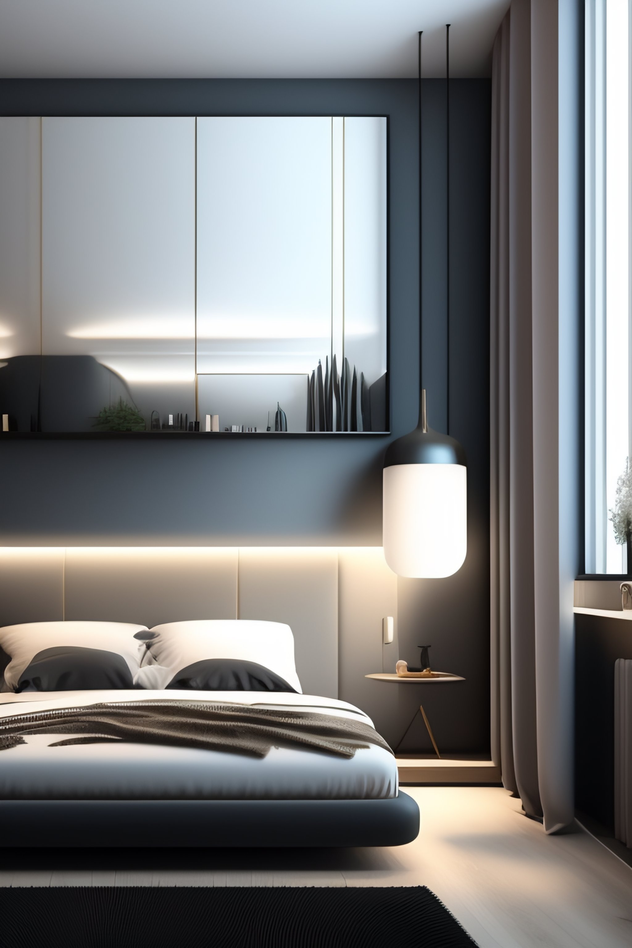 Lexica - Minimalist modern bedroom realistic