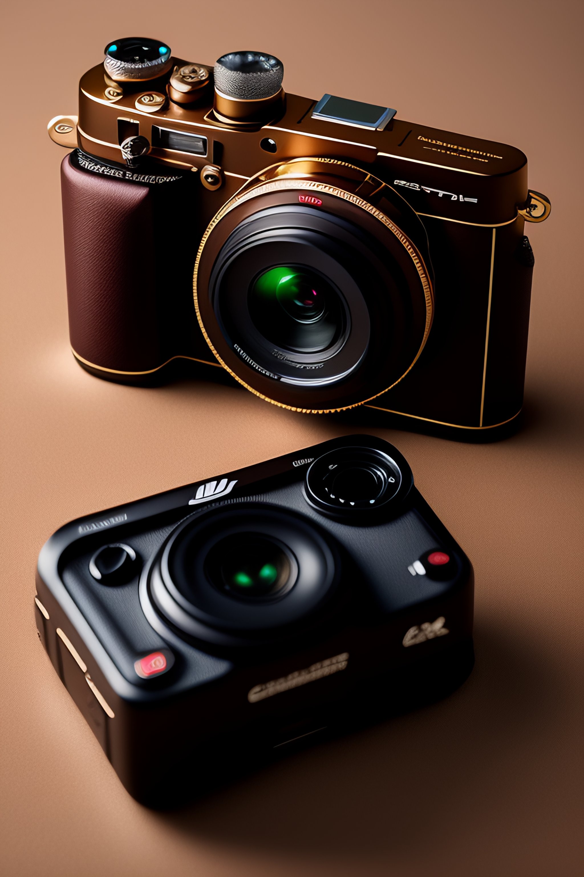 Lexica - Compact camera brown on neutral backgorund