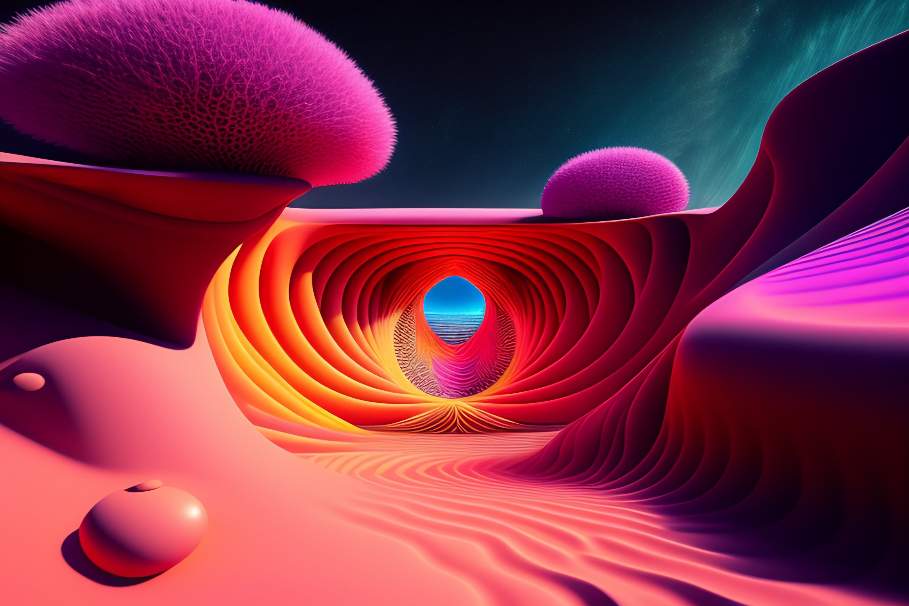 Lexica - The most psychedelic scene imaginable, intricate textures, art ...