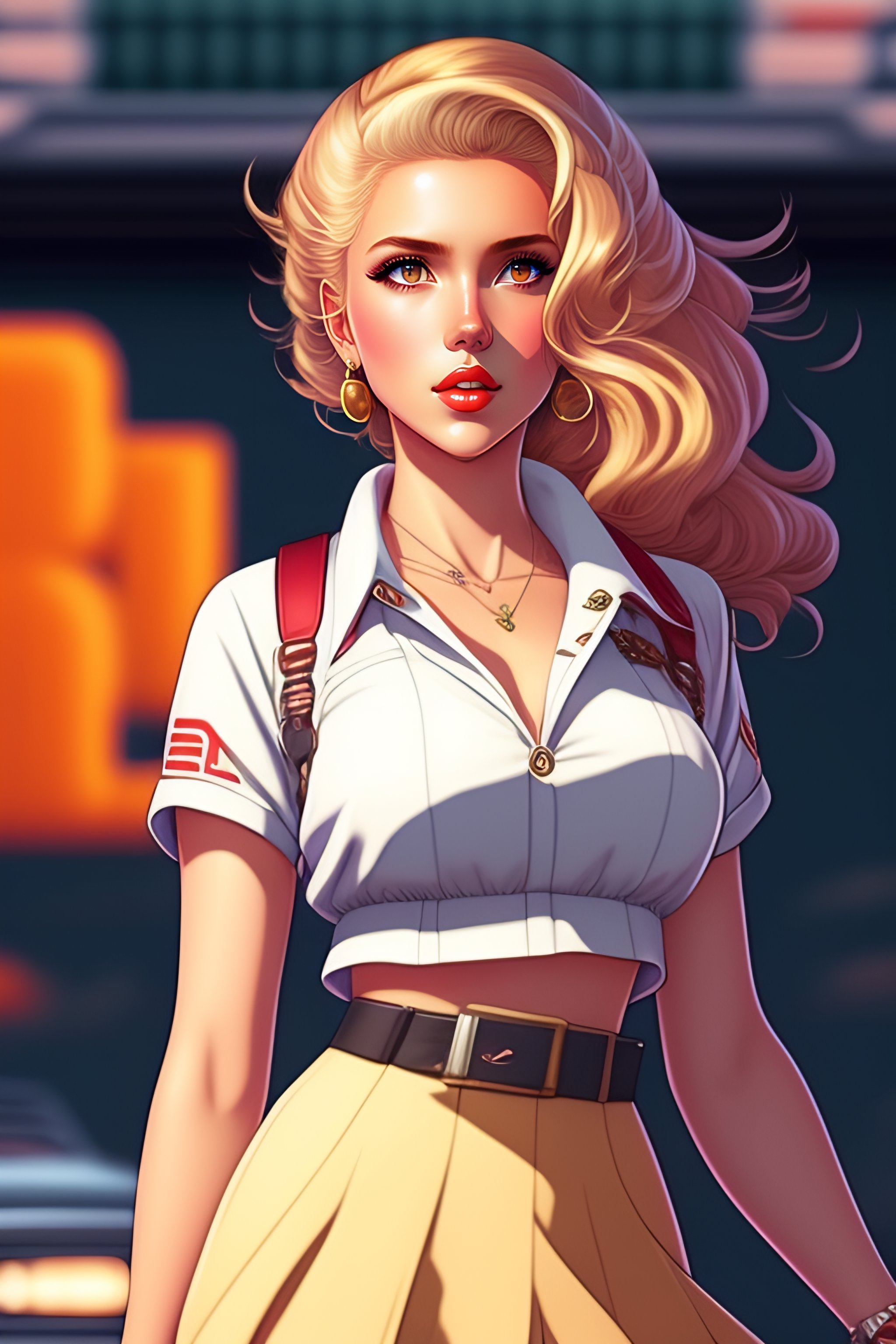 Lexica Vintage 80s Anime Style Schoolgirl Scarlett Johansson