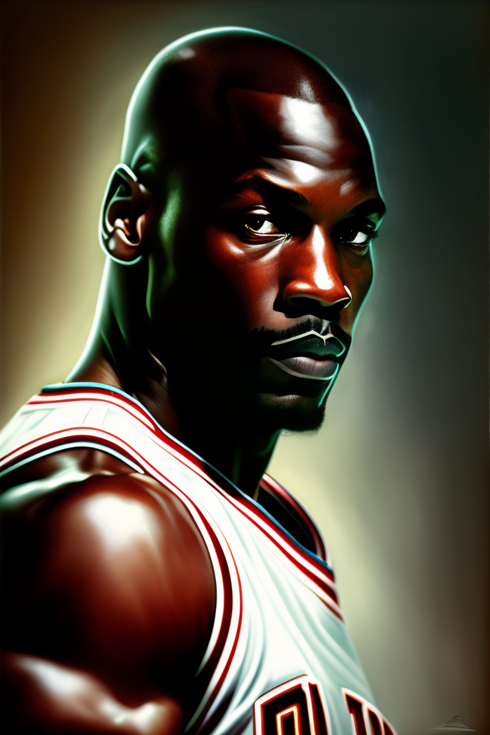 Lexica - Retrato de Michael Jordan galatico