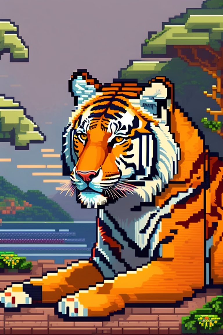 Lexica - Pixel art, old school, retro, sumatra tiger