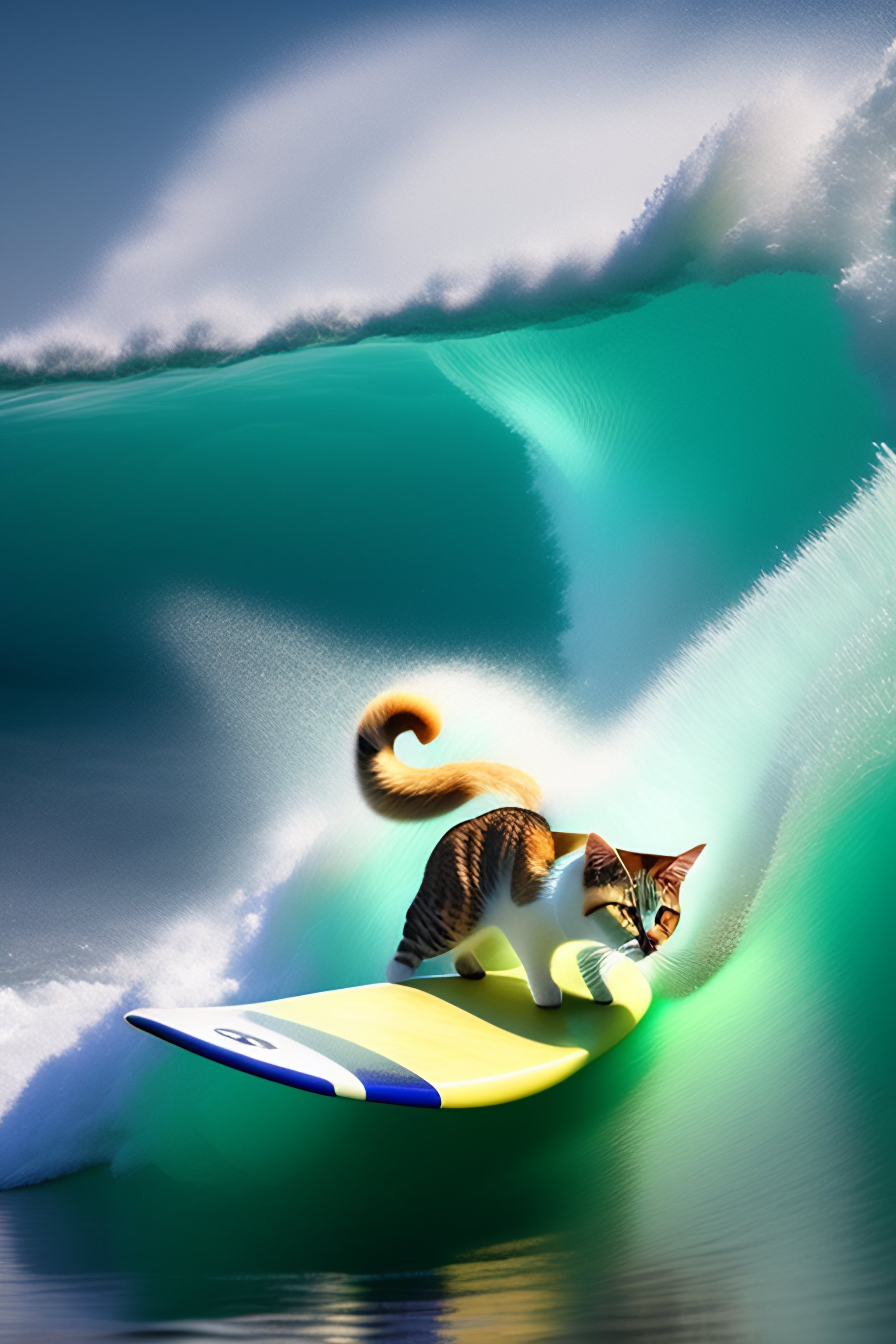 Lexica - Cats surfing wonderful waves
