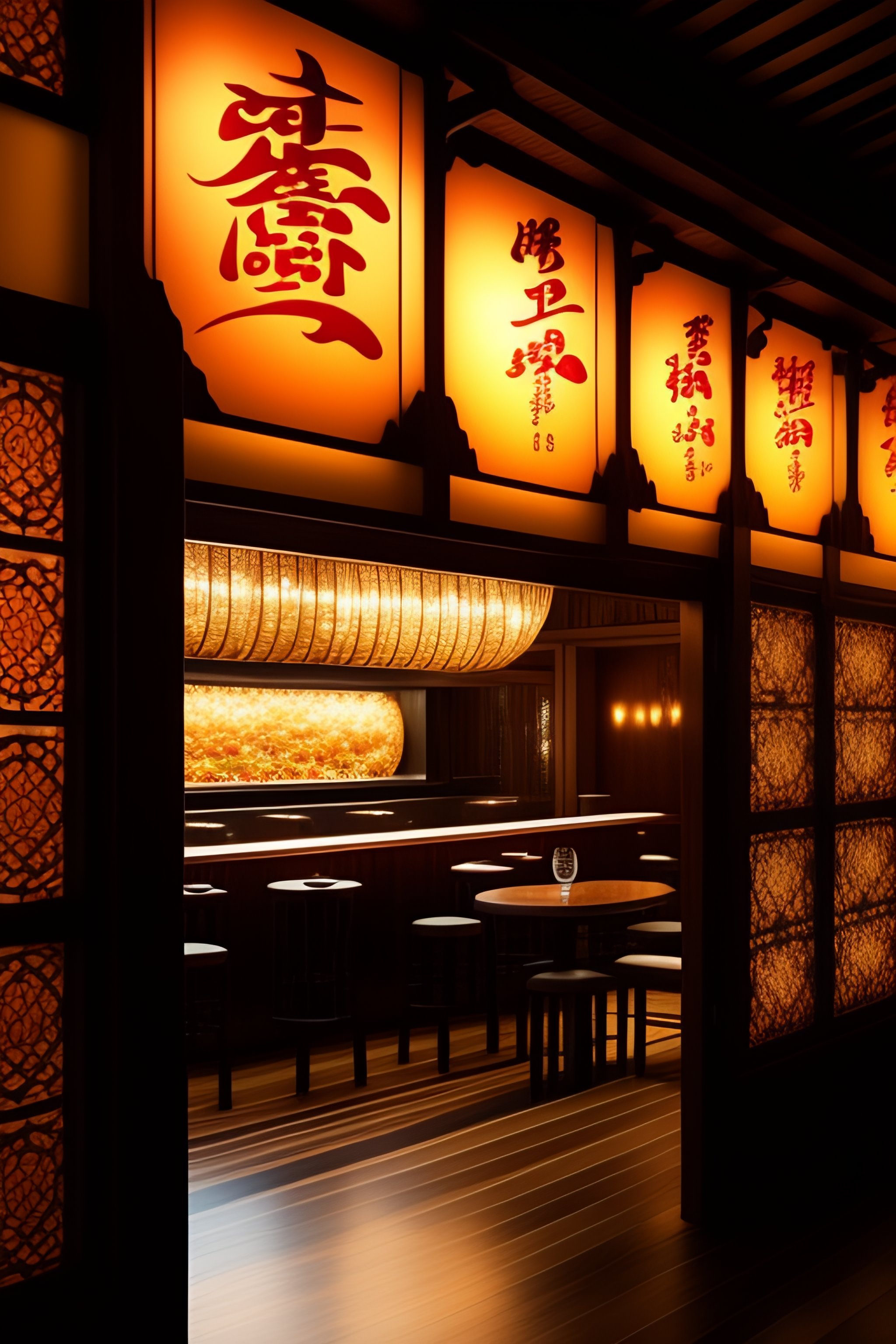 Lexica - An image of a restaurant or kitchen with an Asian-inspired ...