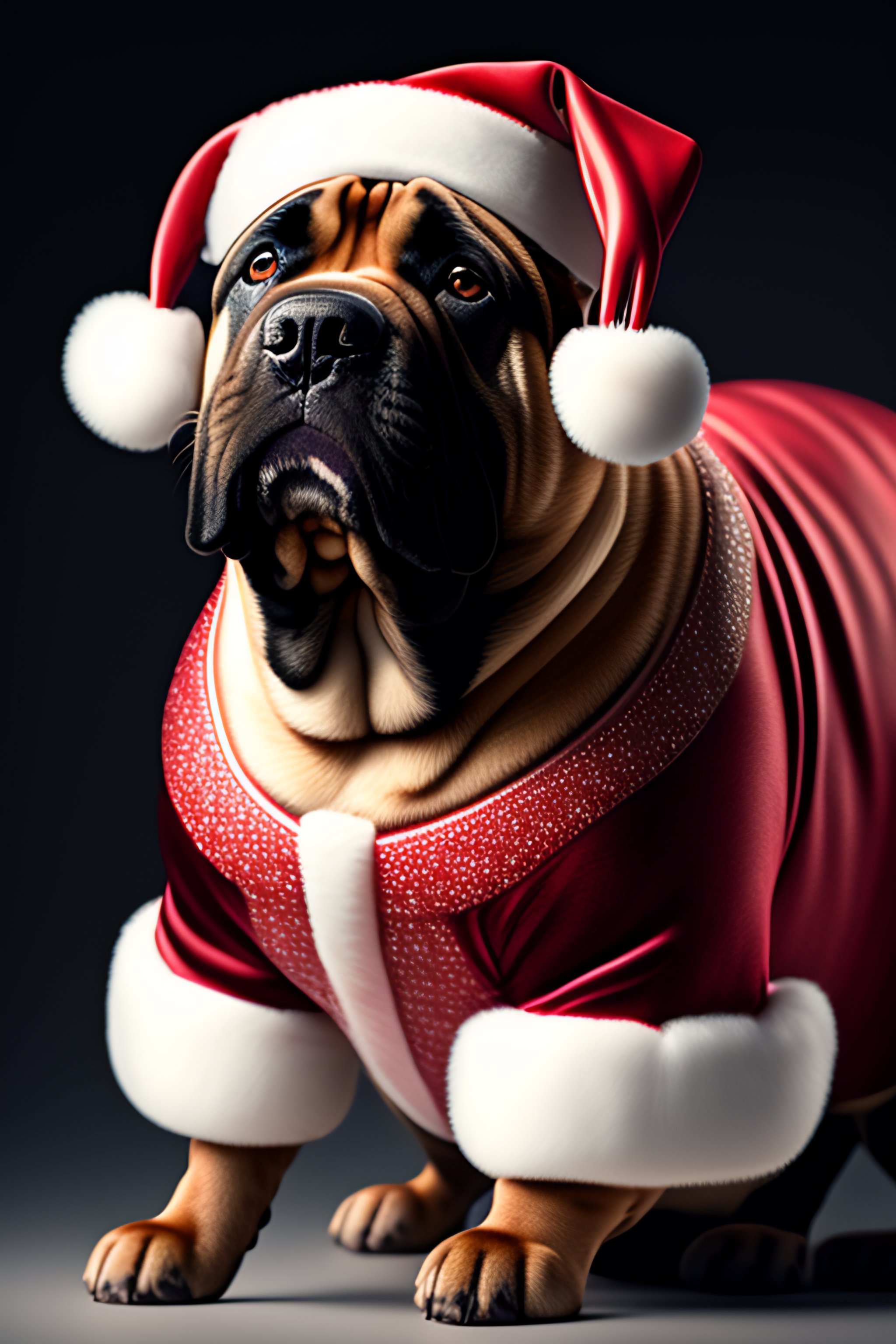 Lexica - A beautiful portrait of a cute shar pei dog dressed as santa ...