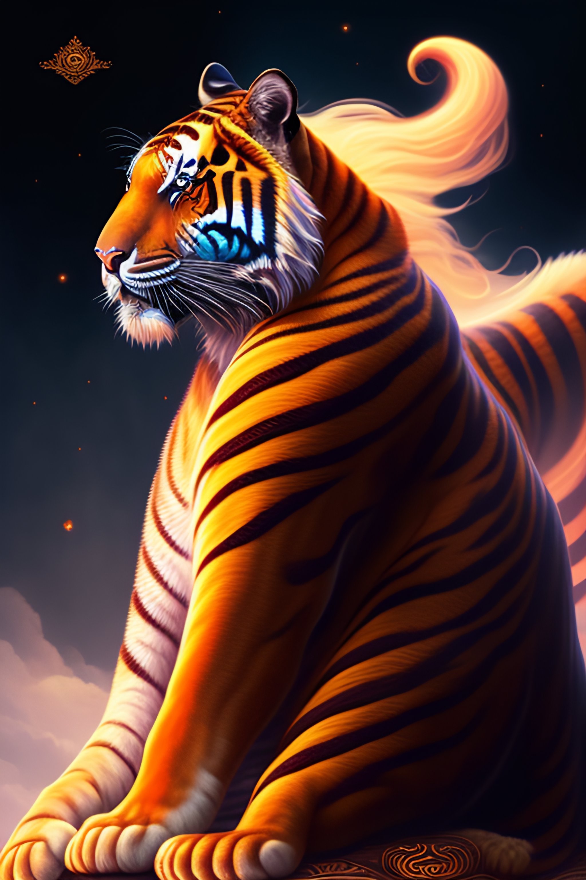 Lexica - Image of goddess eight hands riding tiger, d & d, beautiful ...