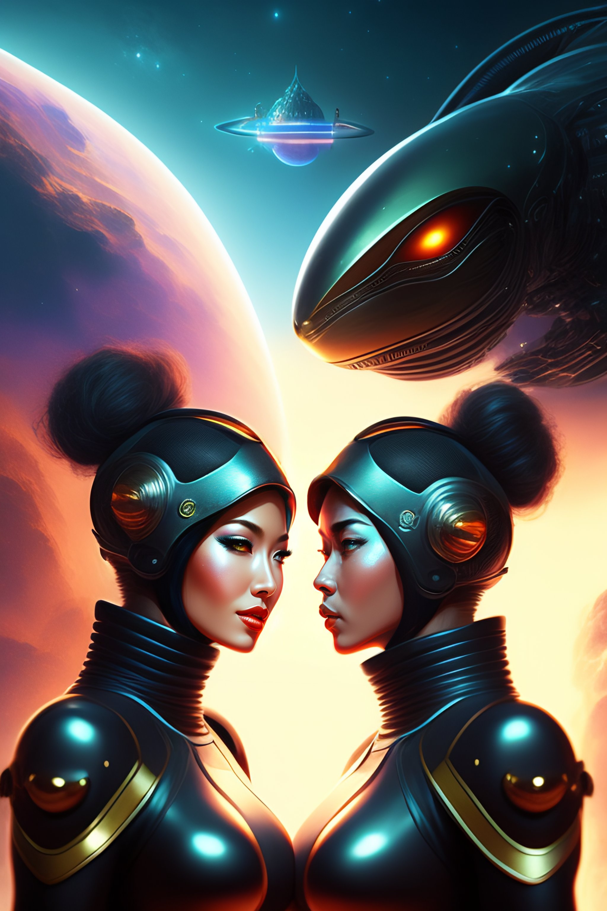 Lexica - Alien invasion, earth, universe, science fiction, colony, space,  artgerm and deviantart, artstation, image size:2048x3072