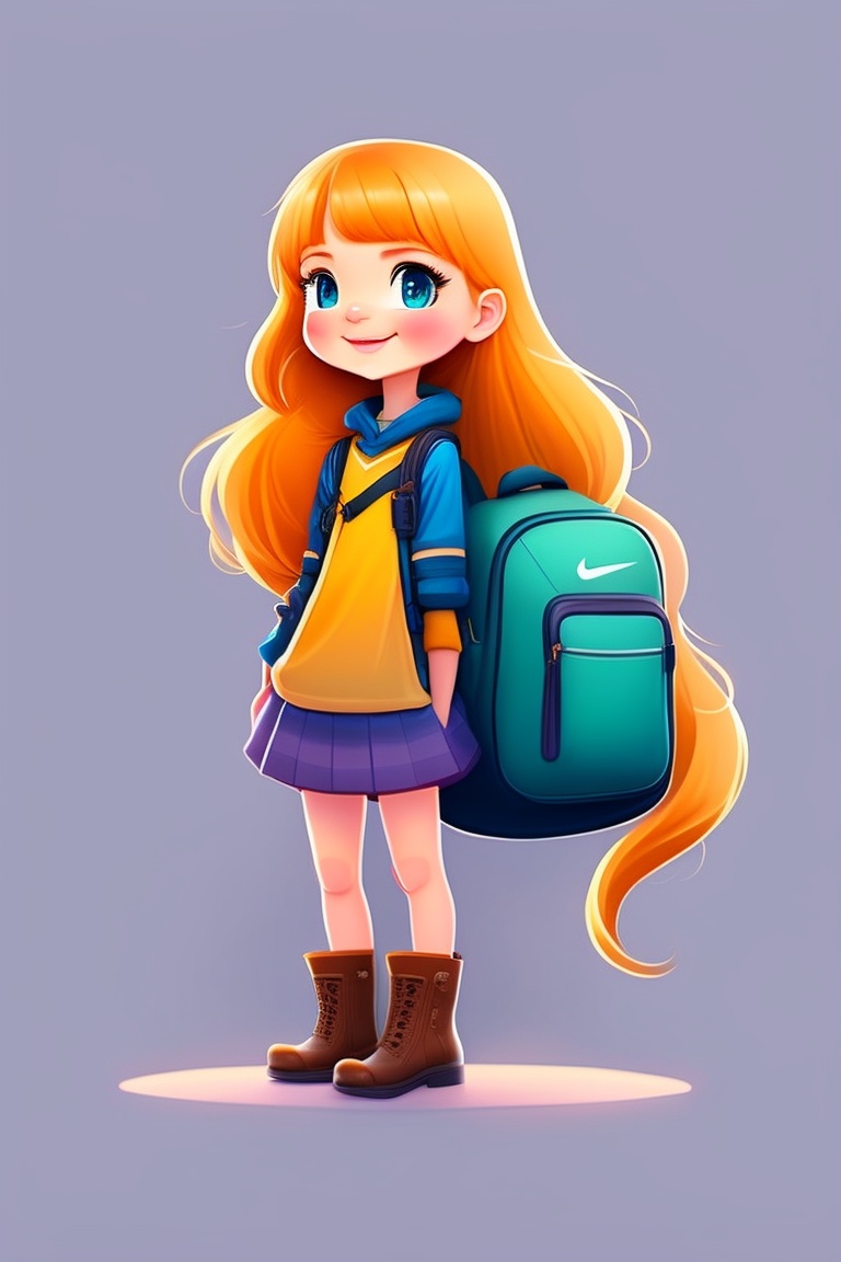 Lexica - A cartoon character, a beautiful and playful blonde girl who loves  learning and discovering everything new. She goes to school and loves to ...