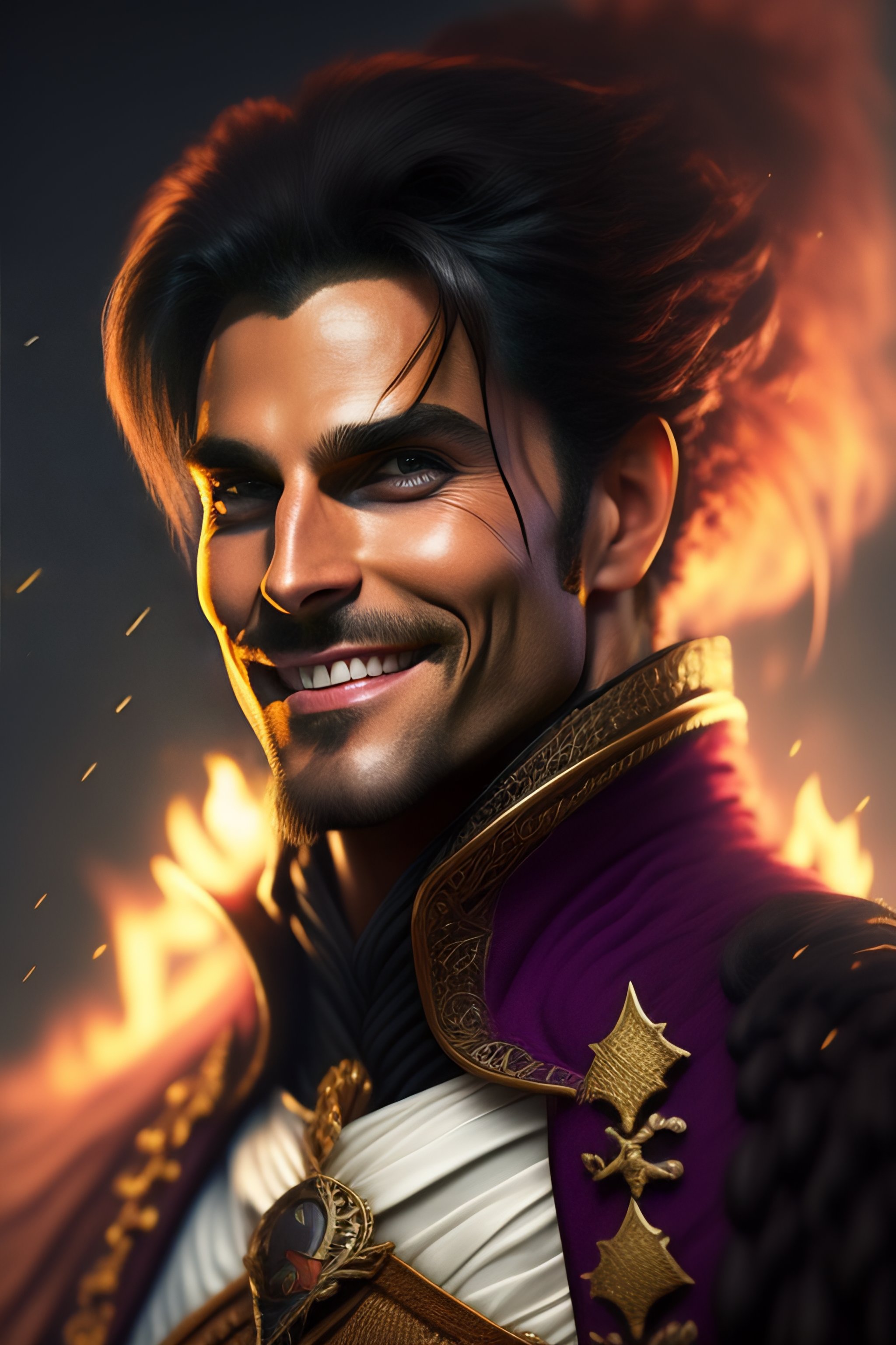 Lexica Witch Hunter Prince Scruffy Scarred Gaunt creepy smile