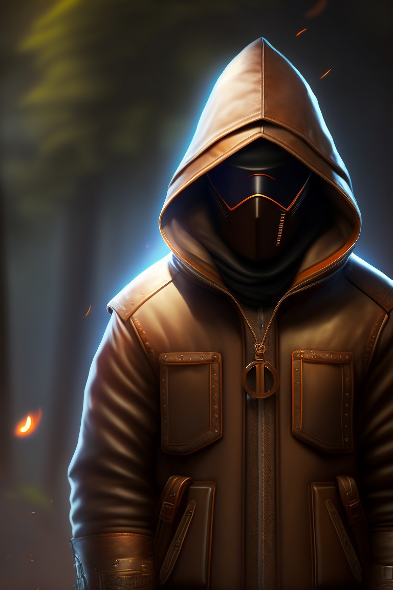 Lexica - Male, hooded, misterious explorer, masked, darker clothes
