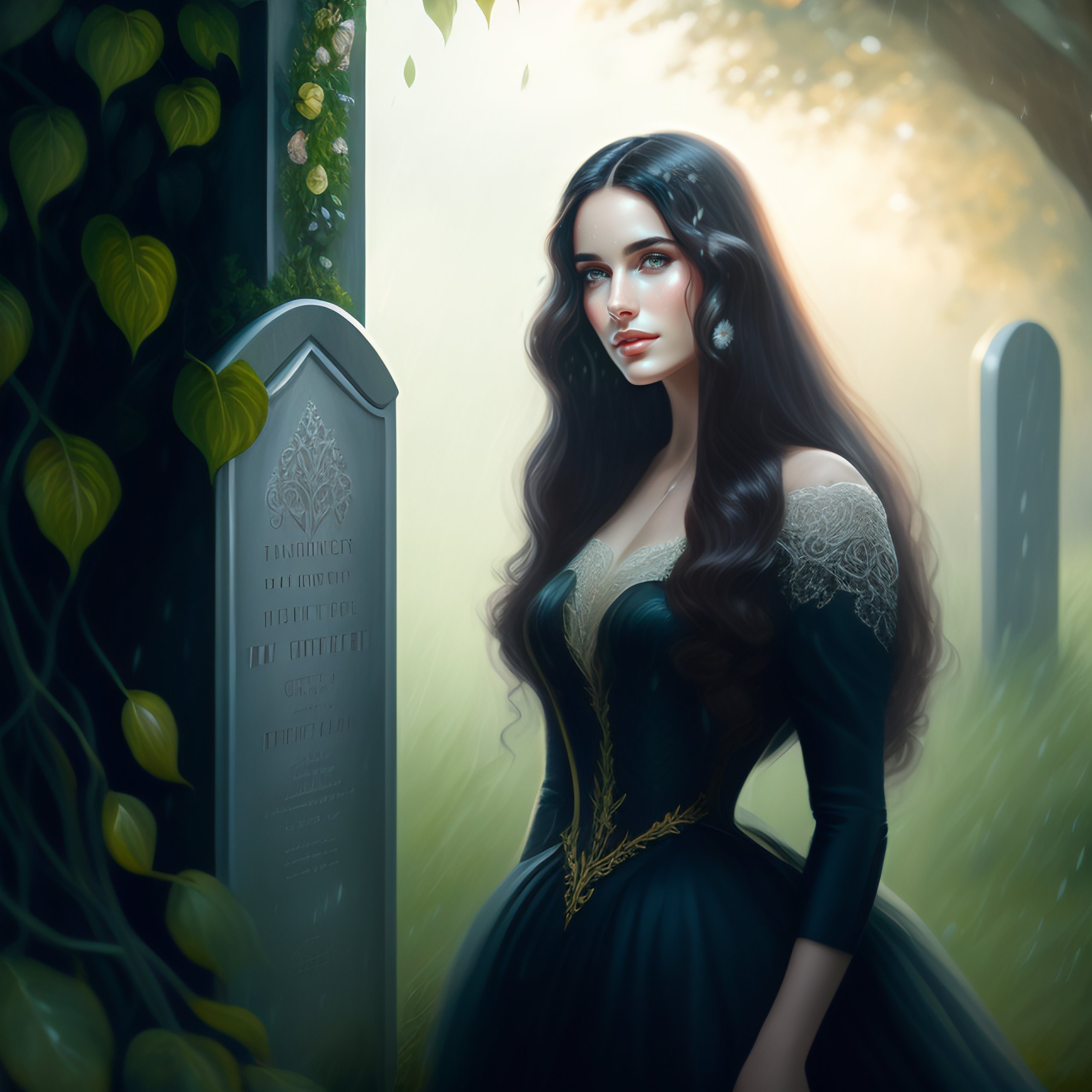 Lexica - Beautiful portrait of a young elegant woman with long dark ...