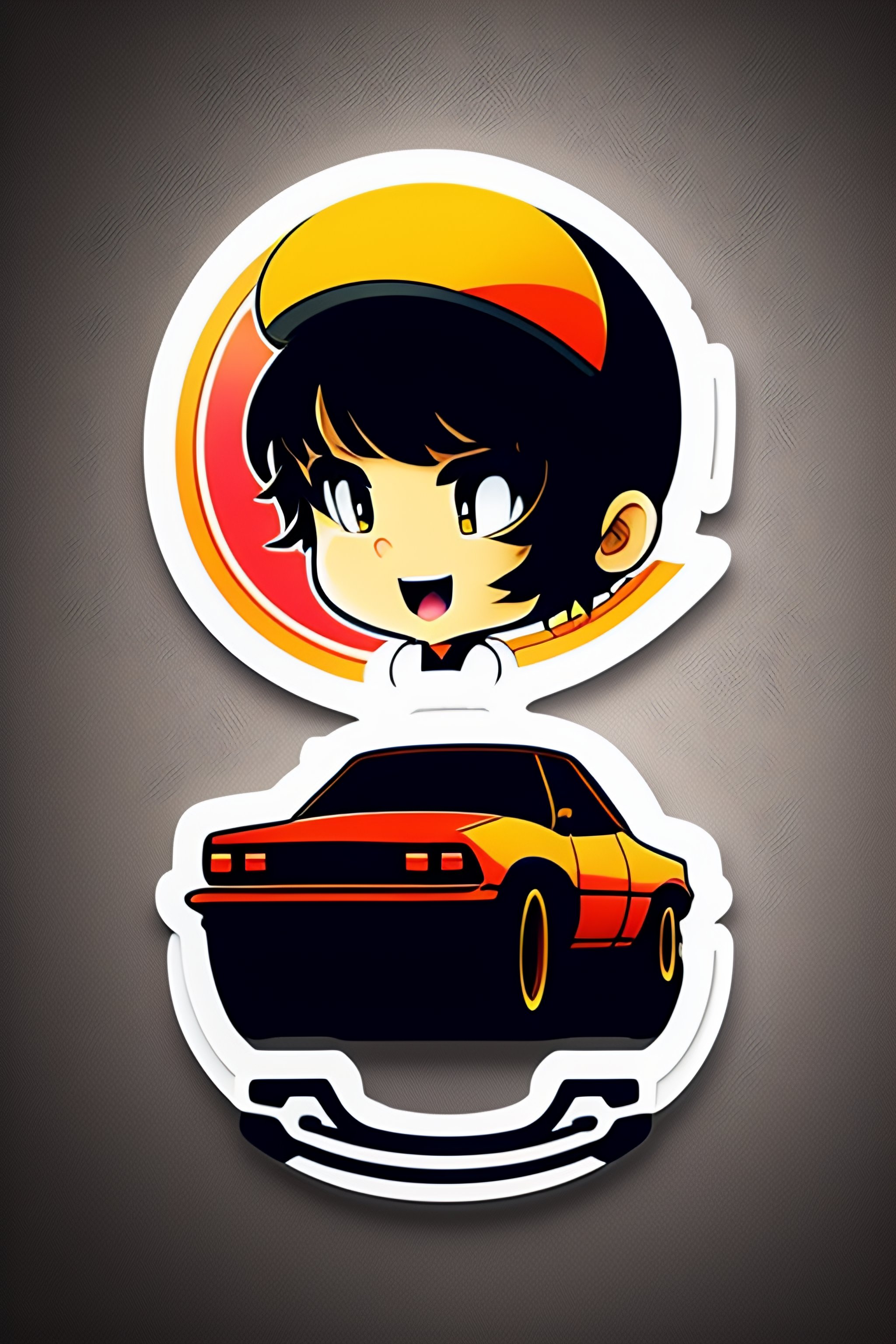 Lexica - Roy mustang, fullmetal alchemist style, Mustang, cartoon nature  sticker, fury, fire, anime style, anime initial d style, solid background  co