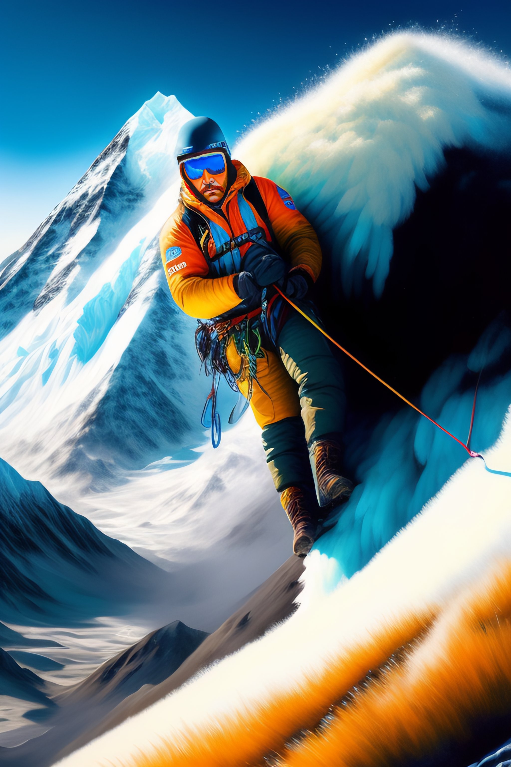 Anthropomorphic Portrait a Mini Yeti Mount Everest, Generative AI
