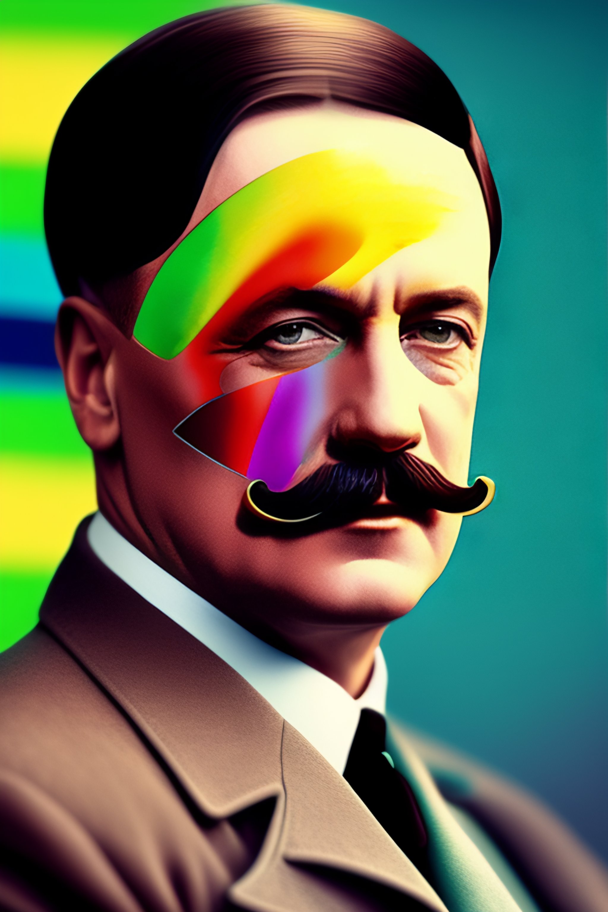 Lexica - Hitler With Lgbt Coloured Moustache