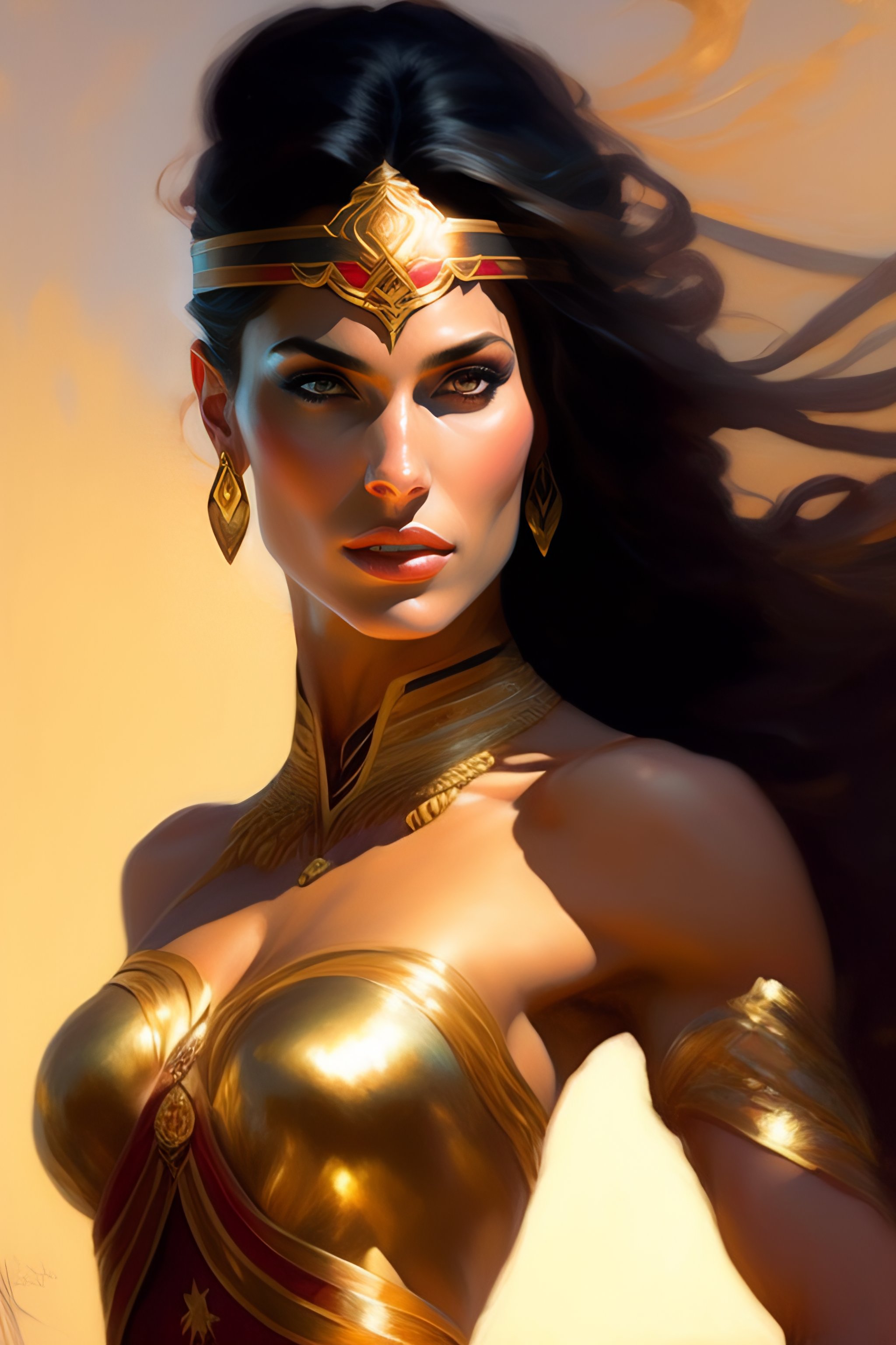 Lexica - Skinny muscular wonder woman doing belly dance art by greg ...