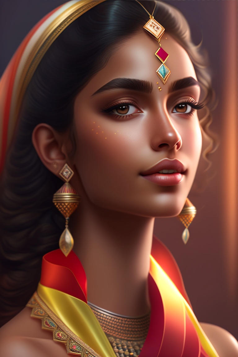 Lexica - Sharp but soft,skinny,indian white girl , perpect body , look