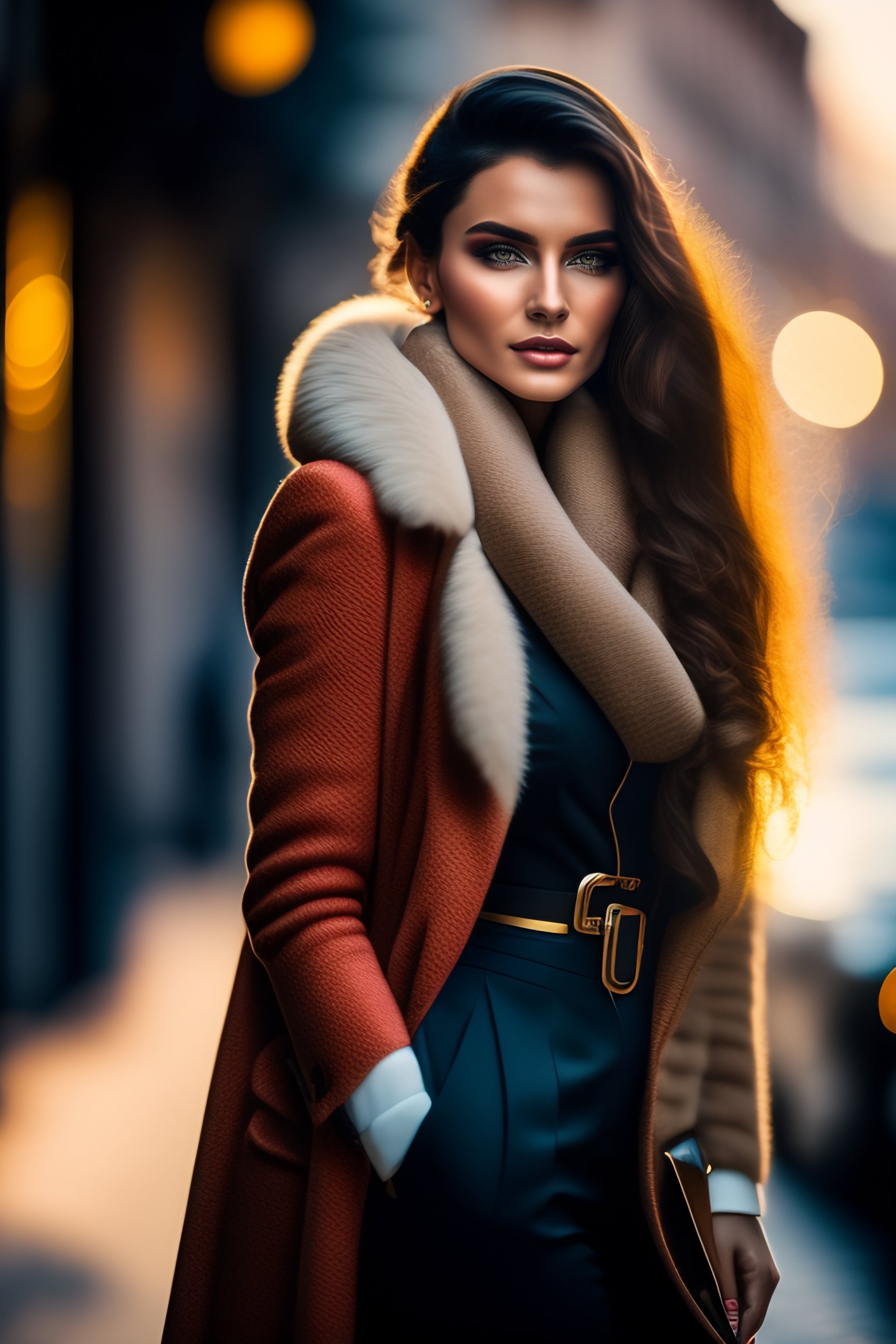 Lexica - Beautiful Fashion model in Poland city centre, sharp, high ...