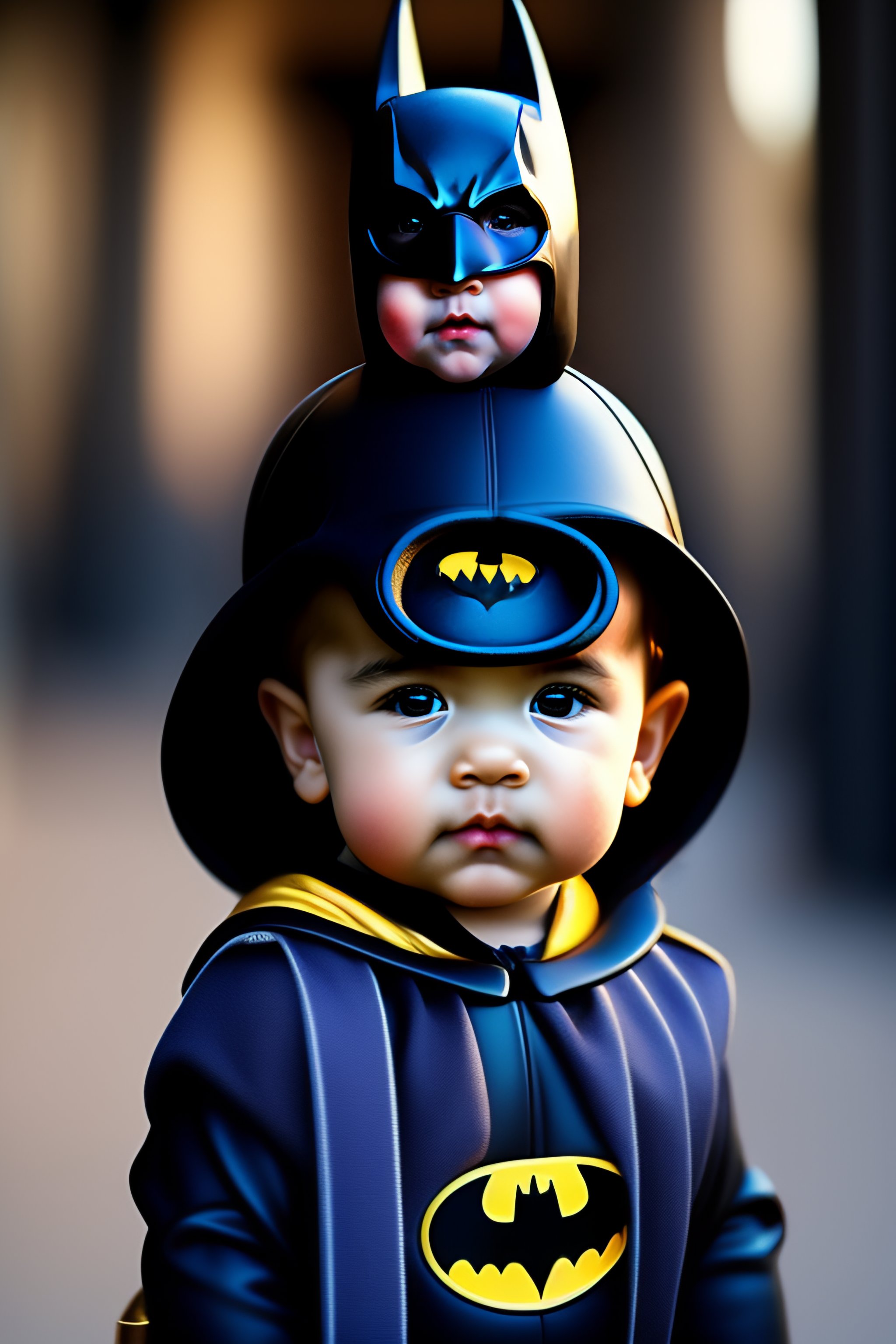 Lexica A baby dressed as batman