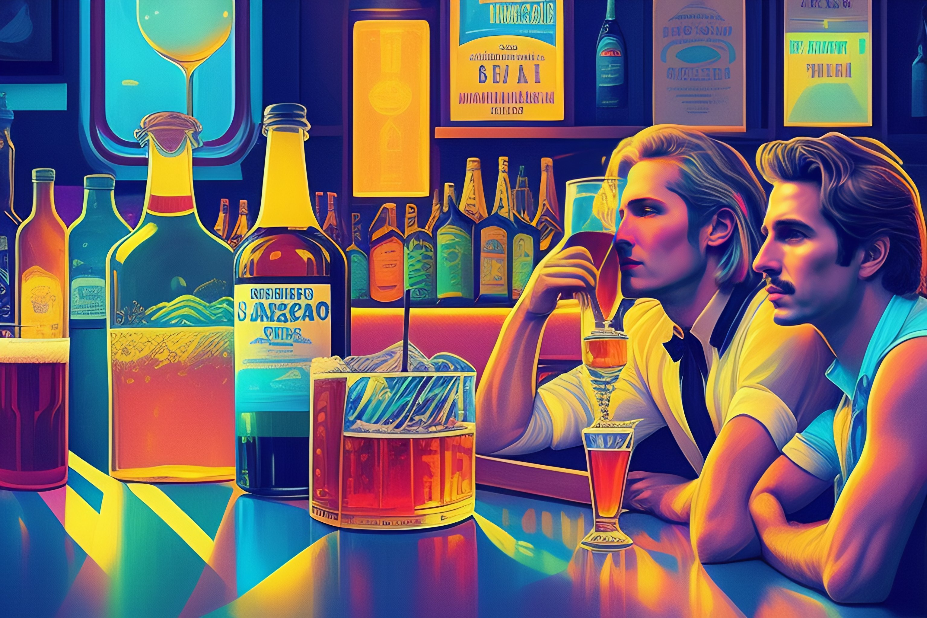 lexica-a-drinking-party-at-a-bar-rainbow-color-in-the-style-of