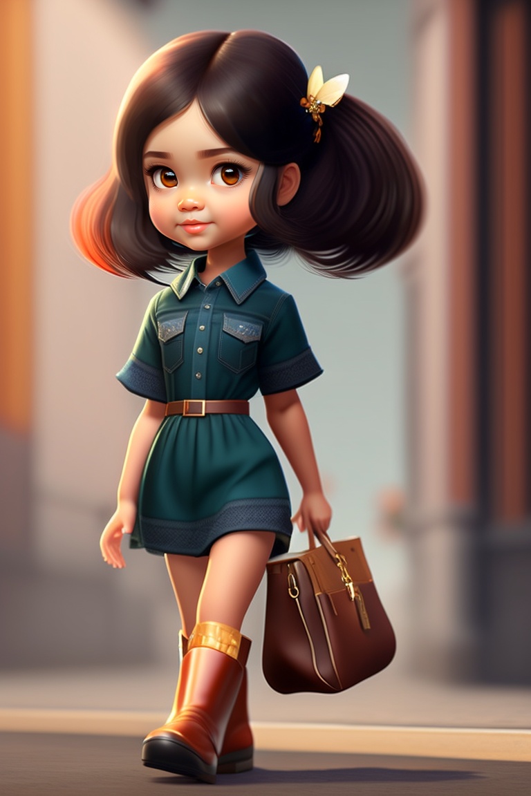 cute girl cartoon characters 3d