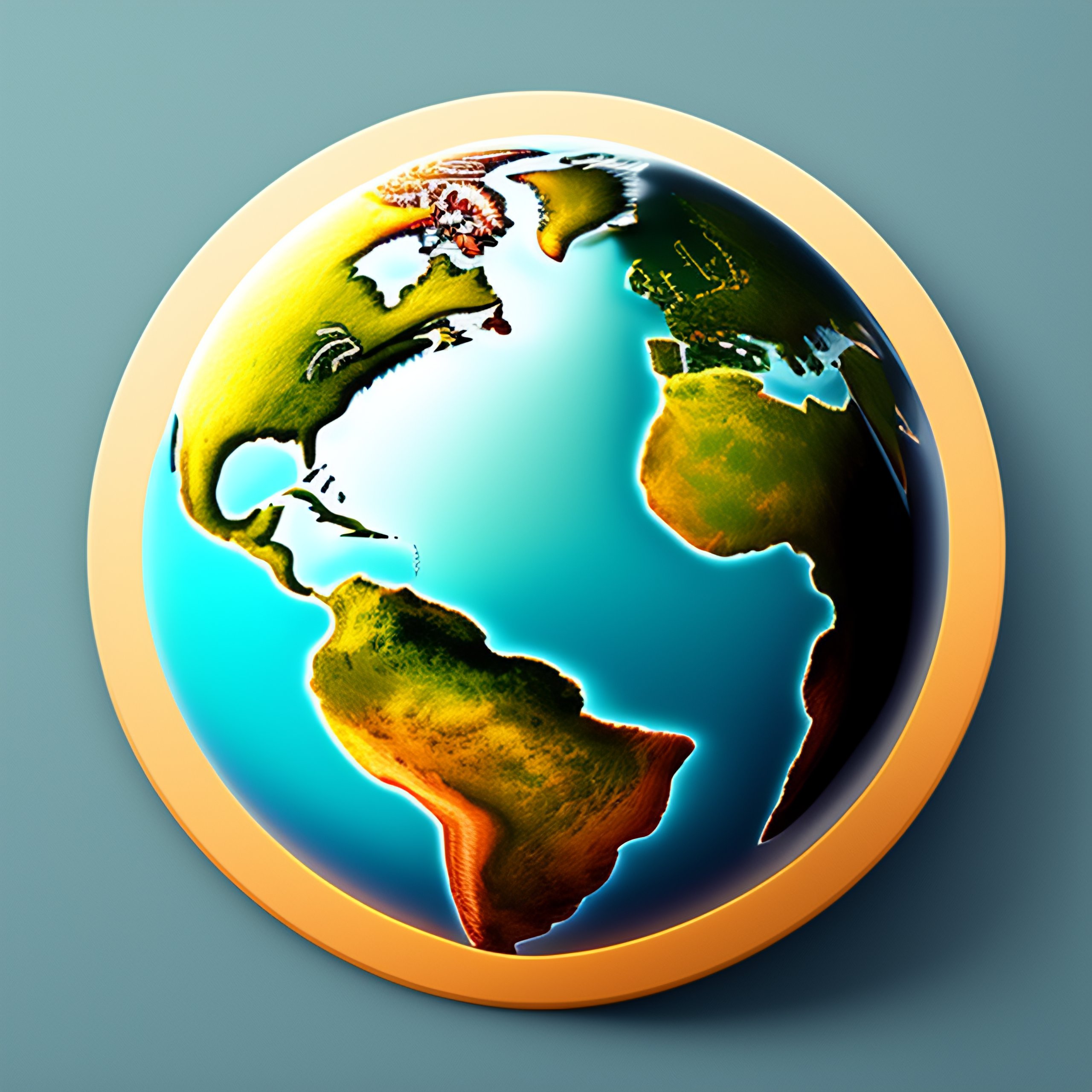 Lexica - Simple thick line illustrated icon of the earth as an ai