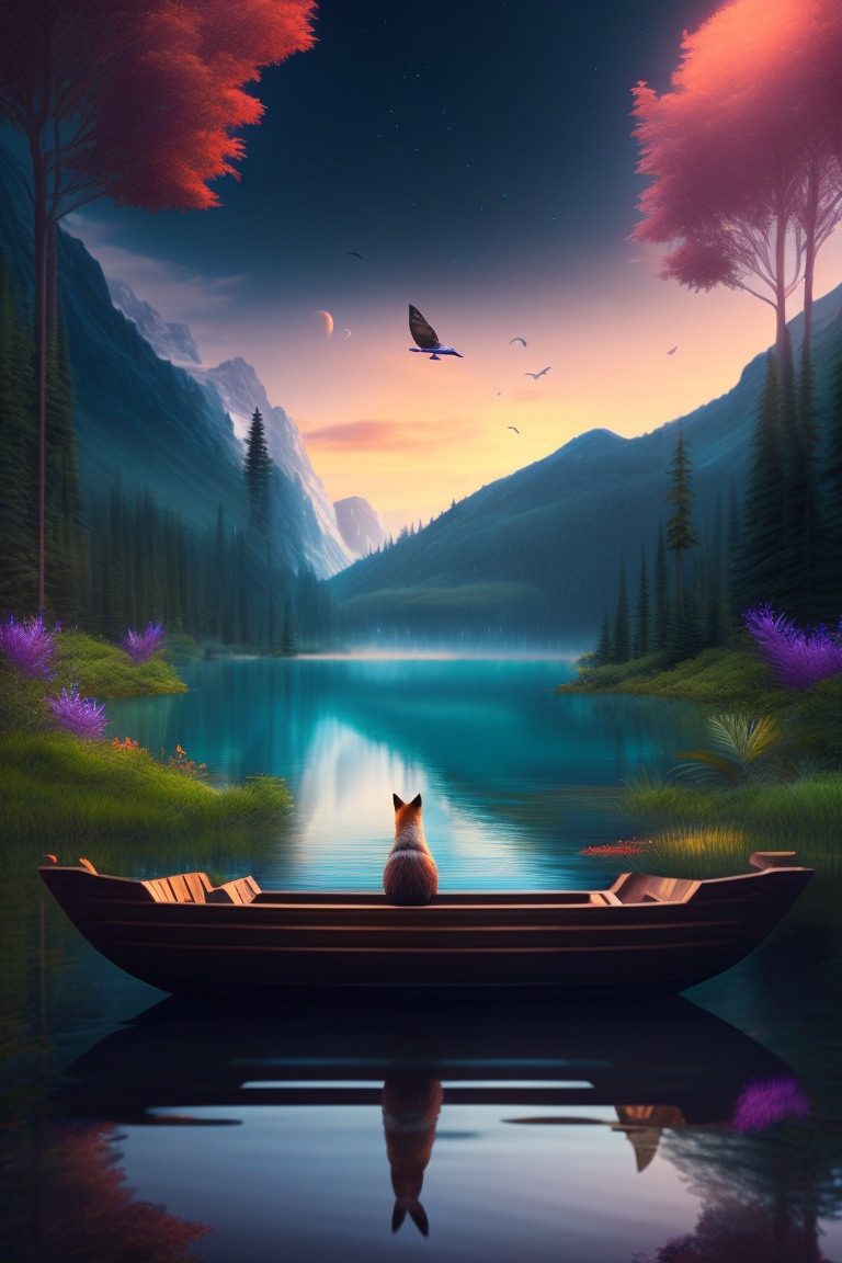Lexica - Beautiful fantasy island forest, surrounded by water and ...