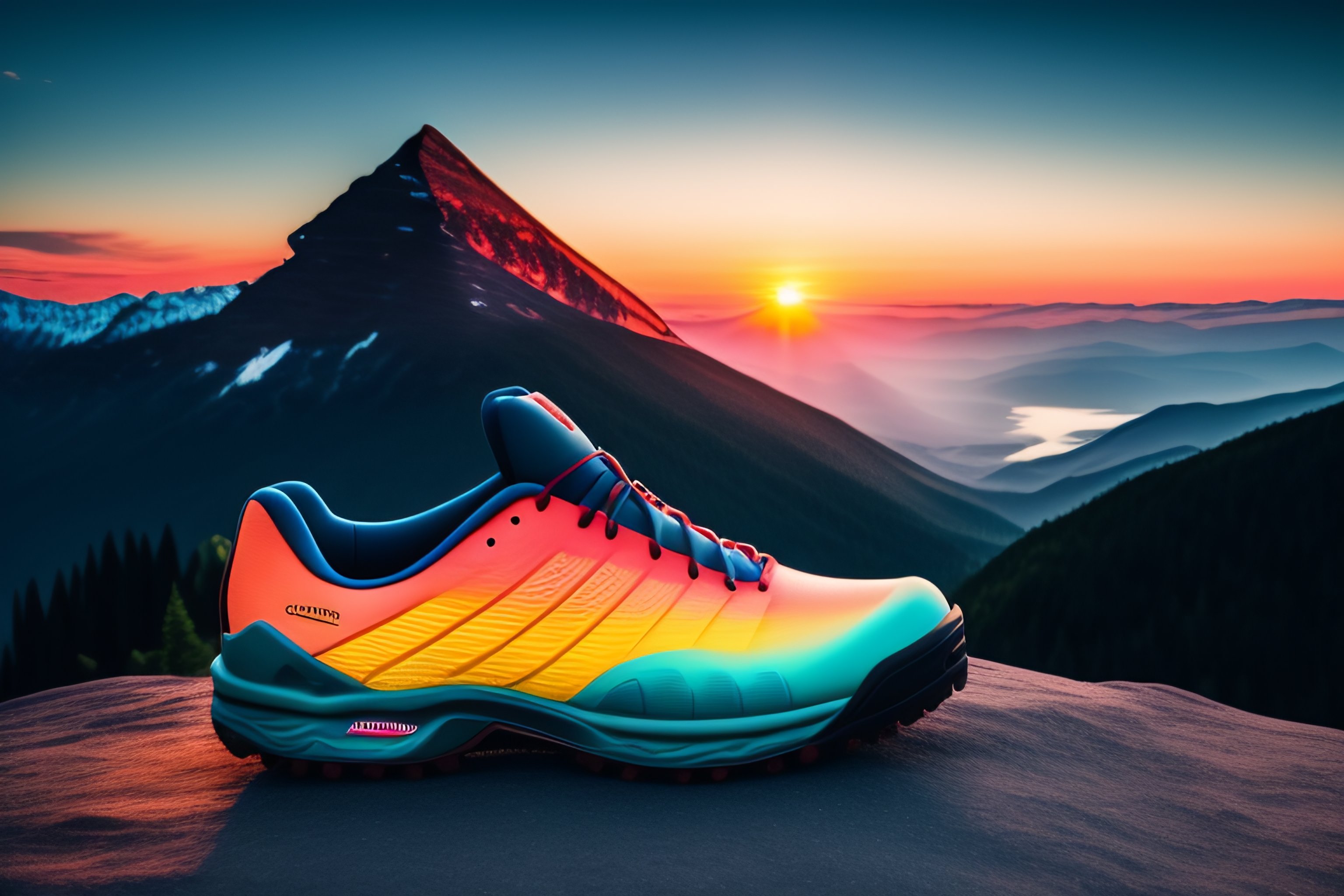 Lexica Adventure, shoe, Mountain, Sunset, model
