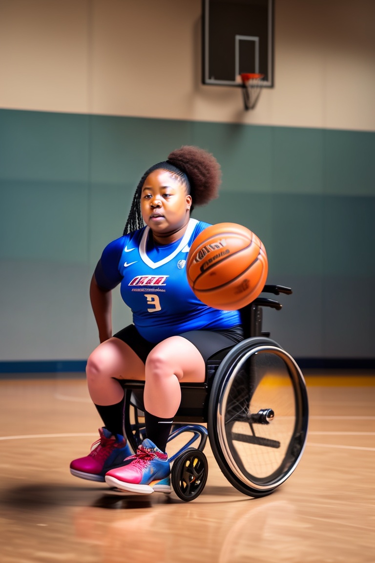 Lexica Practicing wheelchair basketball, demonstrating her