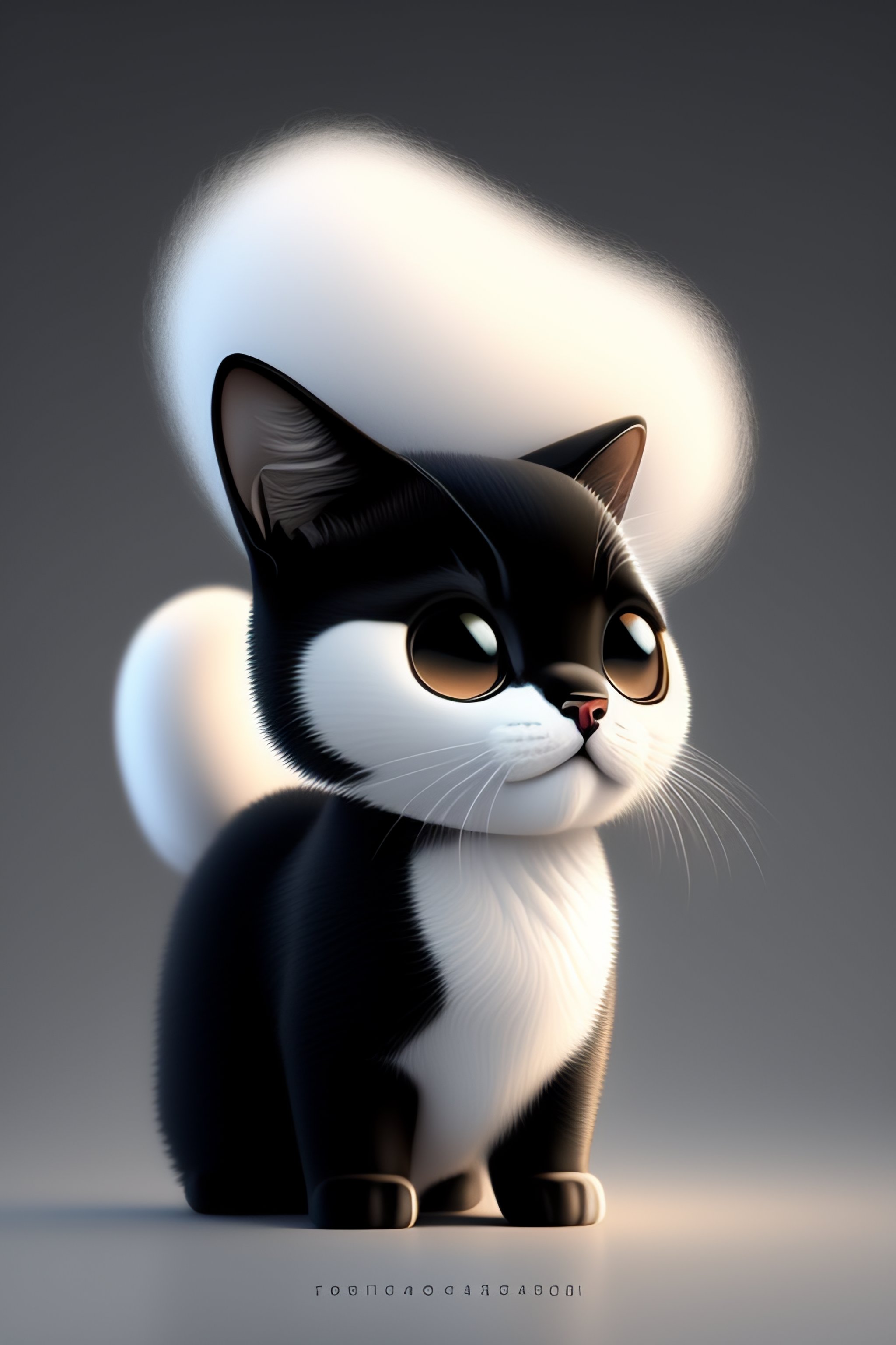 cute black and white cat