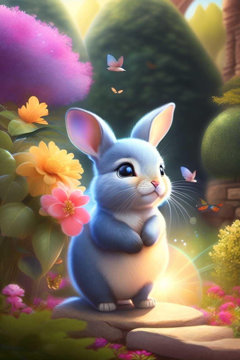 Lexica - Rosie the little rabbit and her friends entered the garden ...