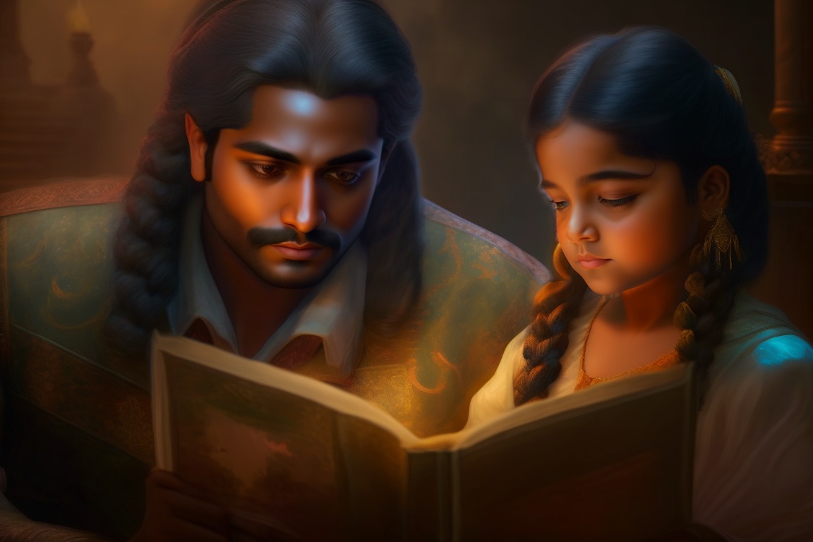 Lexica - Raj and Maya discovering a mysterious old book in Maya's attic ...