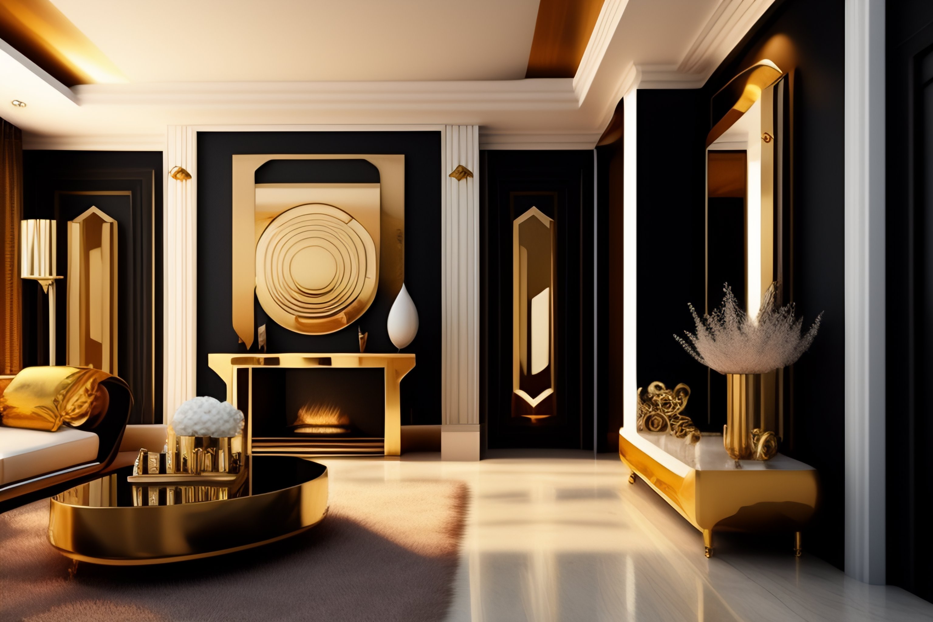 Lexica - Interior living room art deco style intrincate