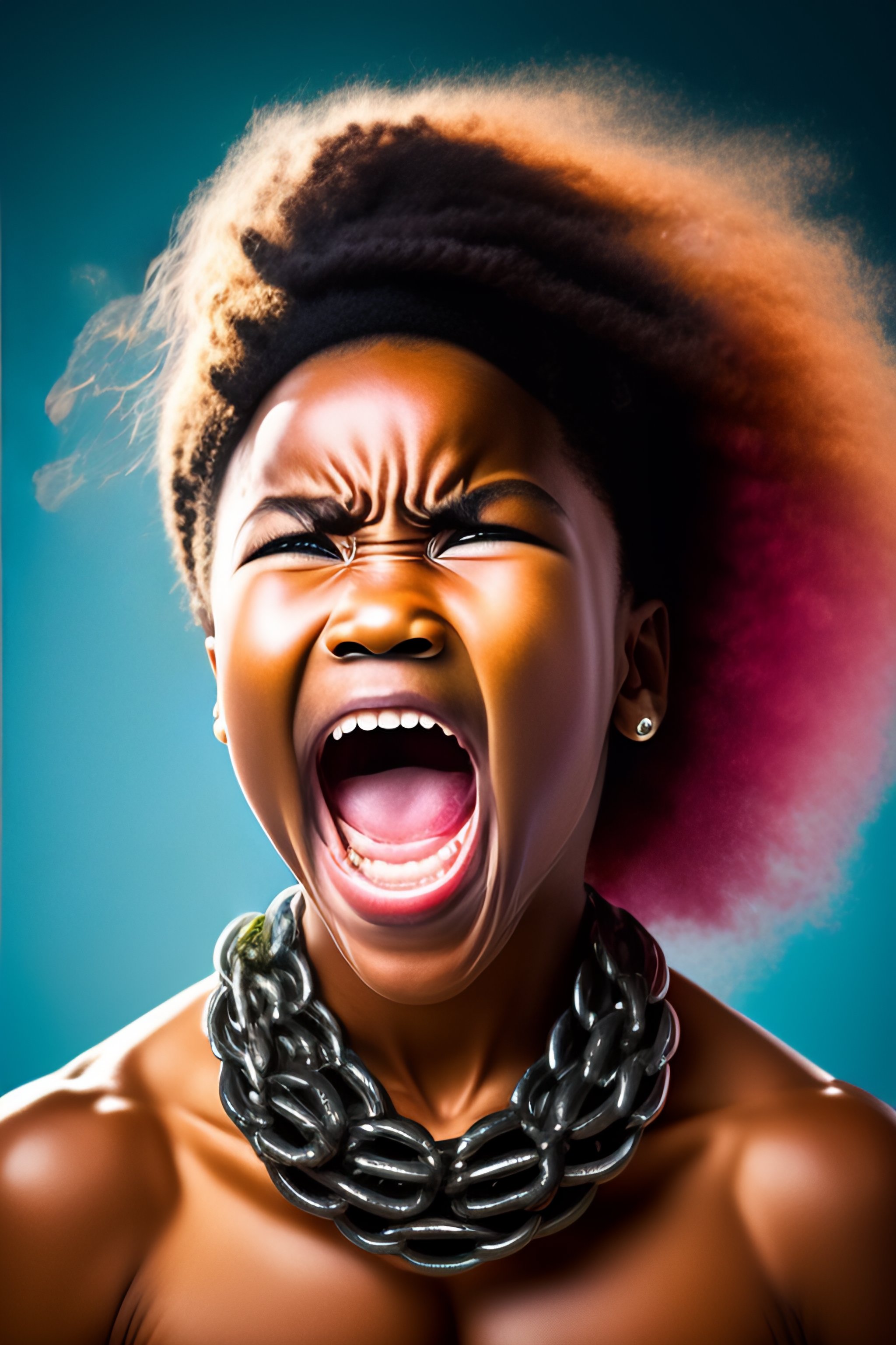 Lexica A fist with broken chain smash face