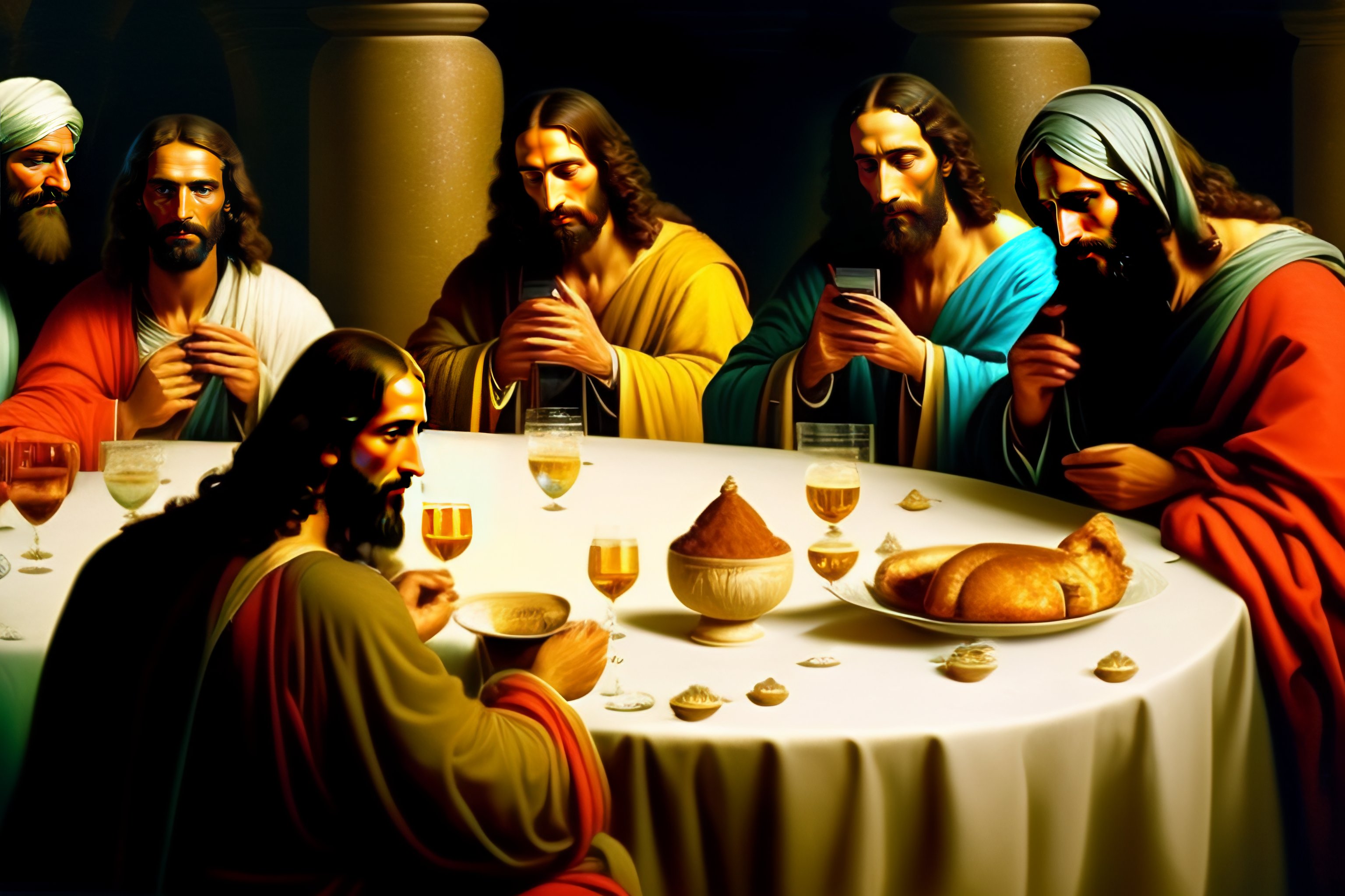 Lexica - Old color photo, year 1, photo of the last supper, jesus ...