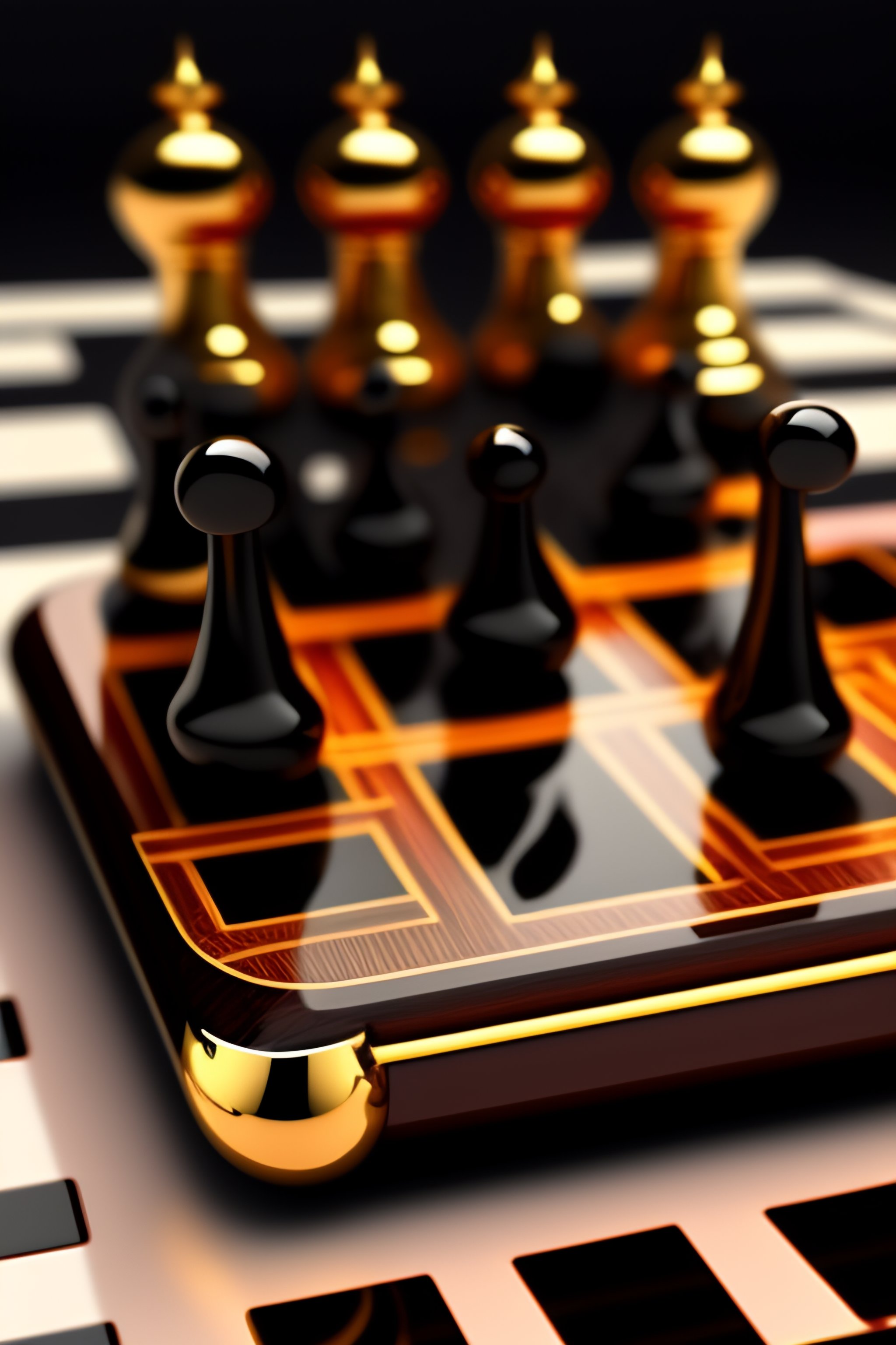 Lexica - Cyber Chess board with a hand about to hit the king down to win  the game. The hand is also futuristic with 1 & 0 to form the hand