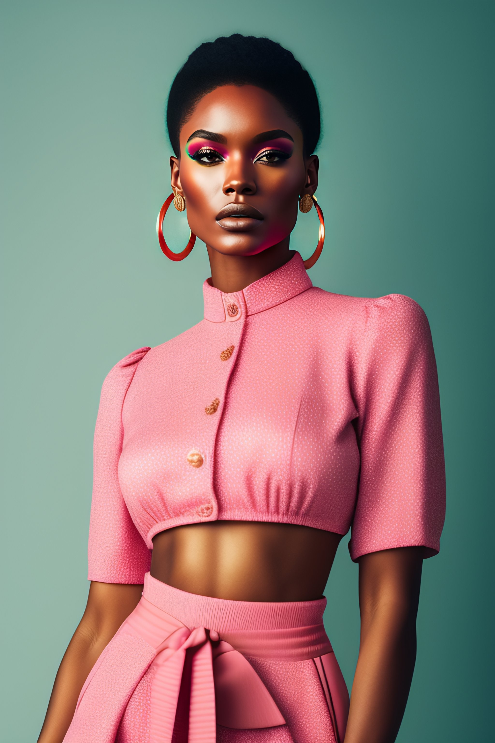 Lexica - Studio Portrait of britain model wearing spring Outfit, full ...
